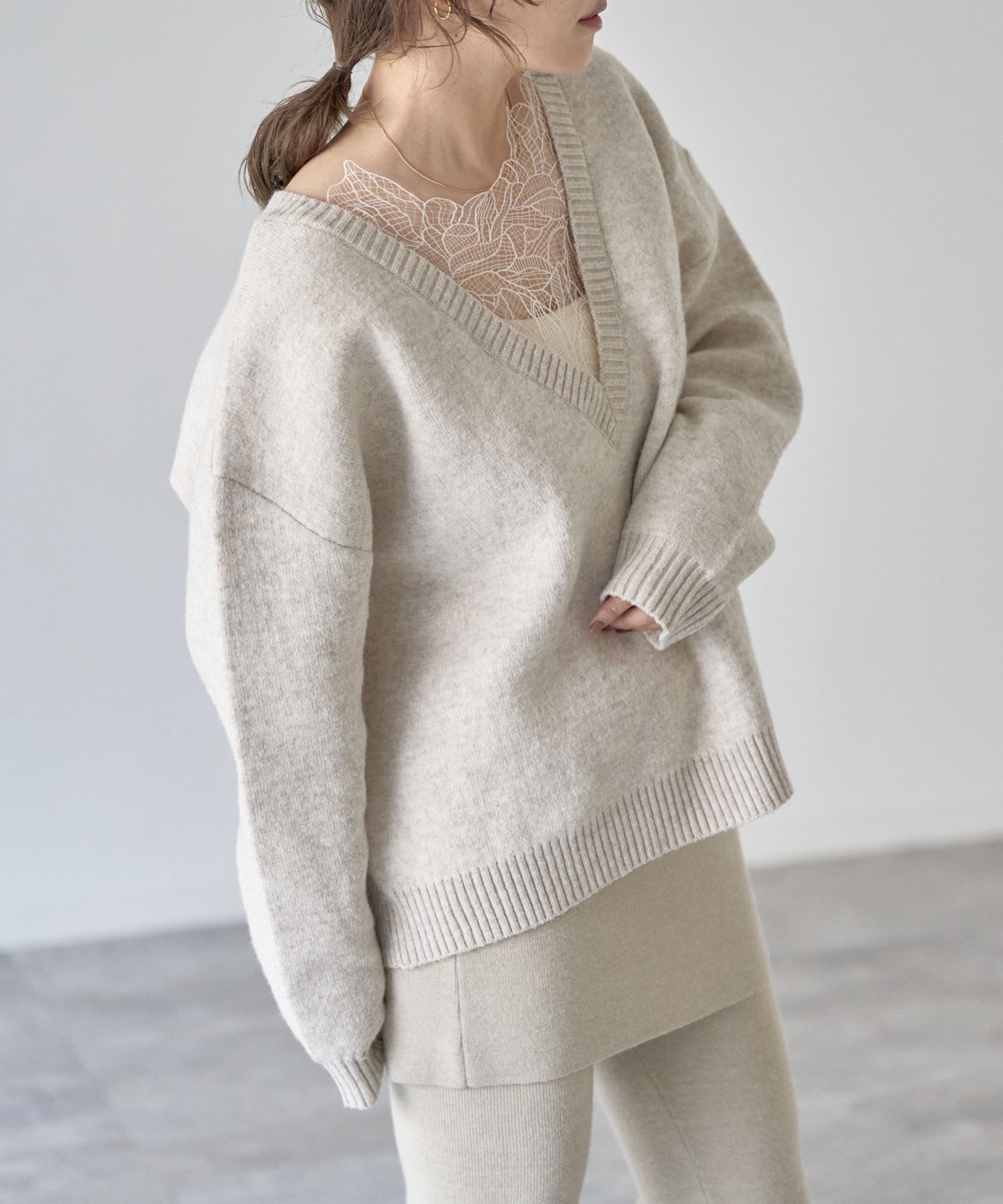 model：163cm. 着用サイズ：FREE