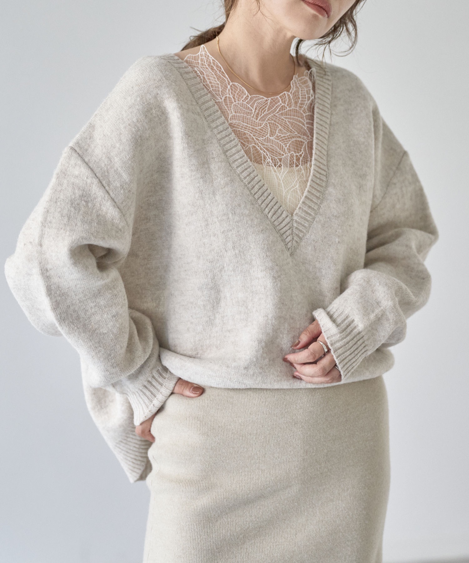 model：163cm. 着用サイズ：FREE