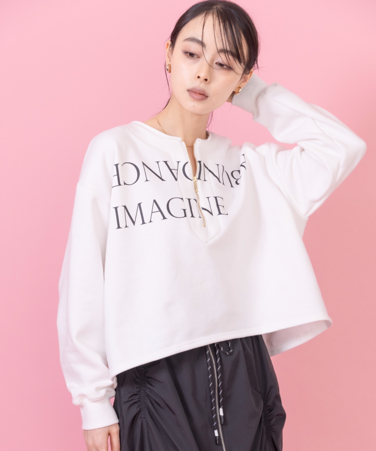 テキストプリント ハーフZIPトップス Eimee Law│Eimee Law