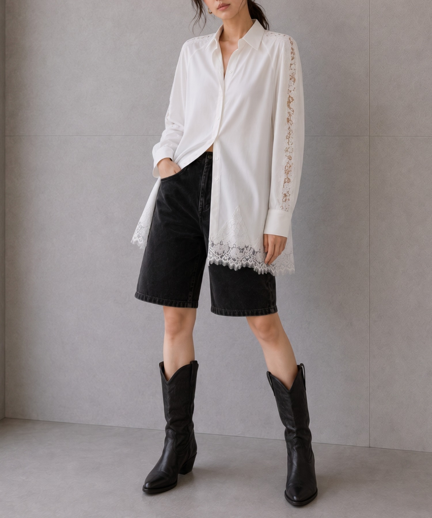 model：160cm 
着用サイズ；F