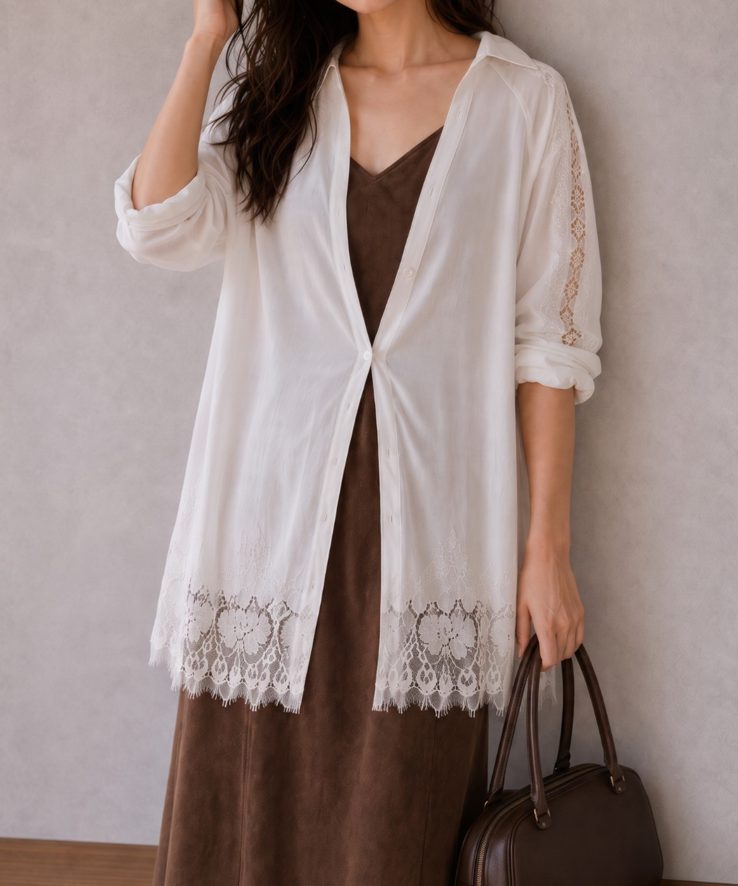 model：160cm 
着用サイズ；F
