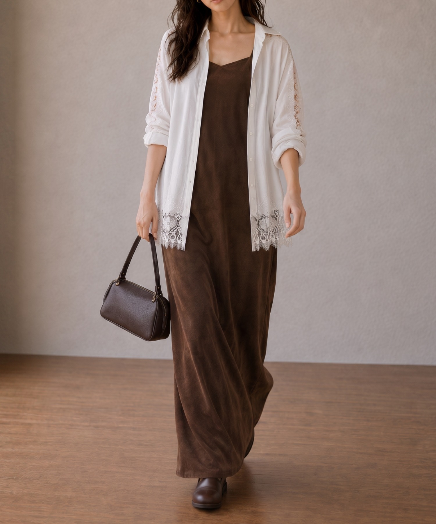 model：160cm 
着用サイズ；F