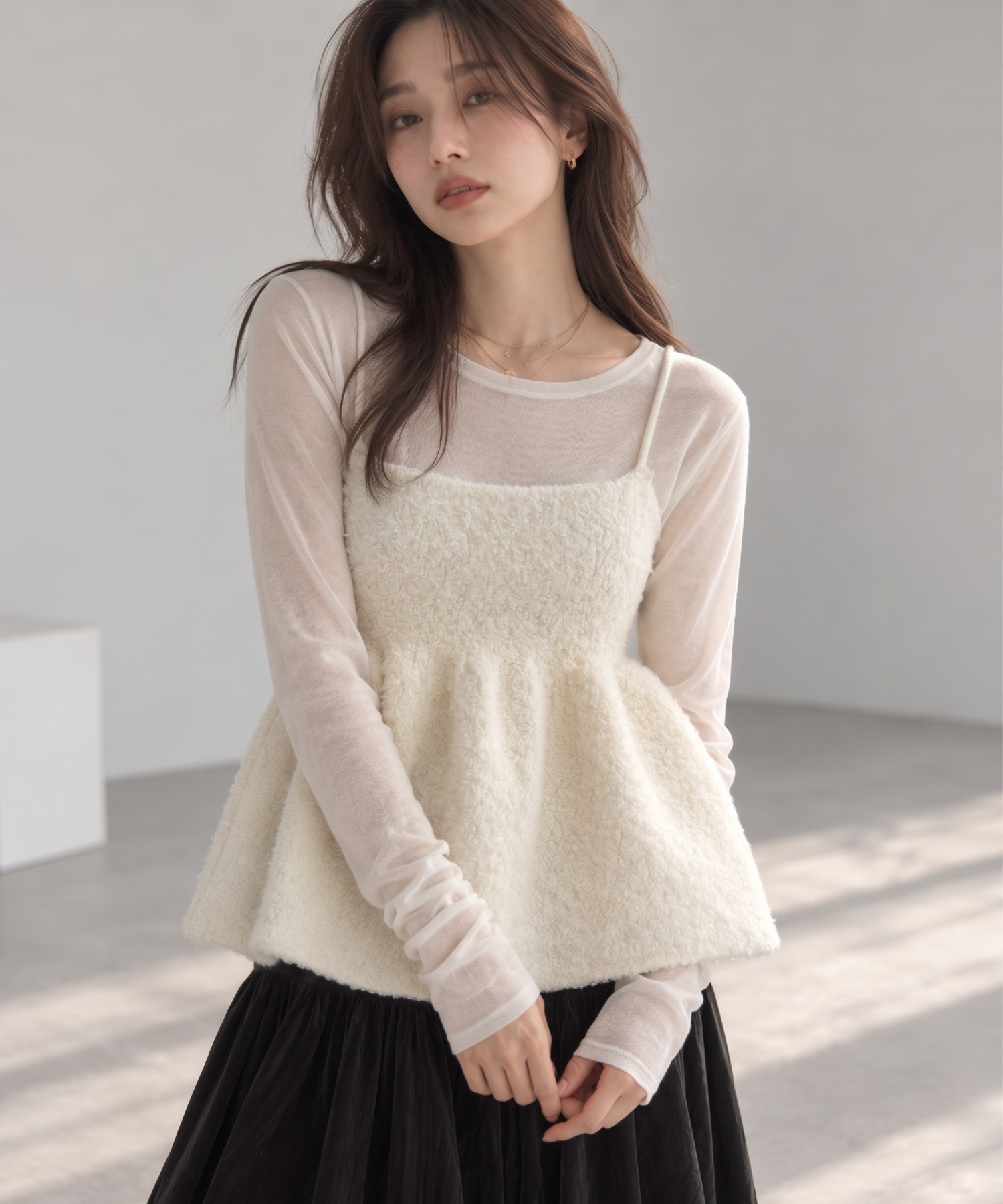 model：160cm
着用サイズ；FREE