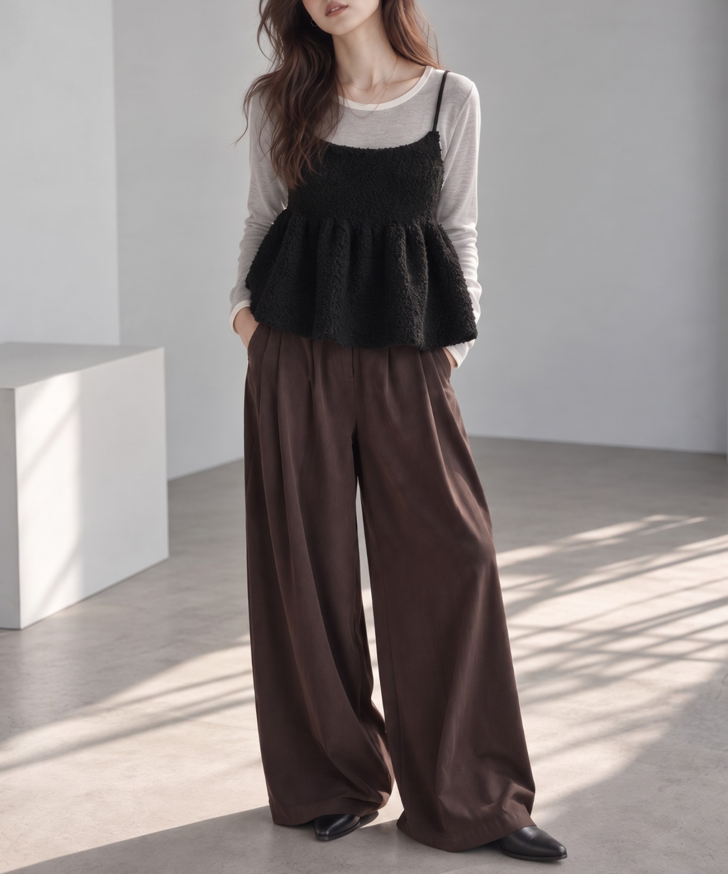 model：160cm
着用サイズ；FREE