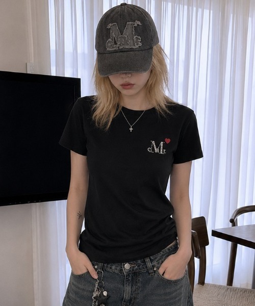 A'GEM/9 × .kom 『MUCENT/ムセント』 LOVRITS MINI HEART LOGO R-NECK
