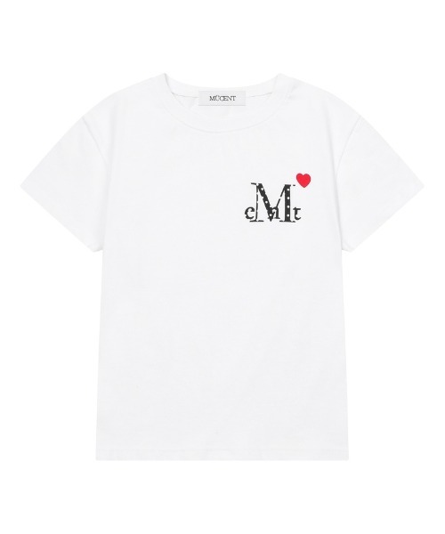A'GEM/9 × .kom 『MUCENT/ムセント』 LOVRITS MINI HEART LOGO R-NECK