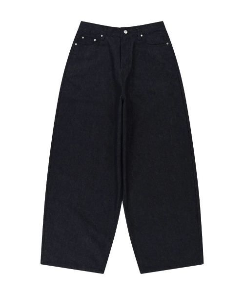 パンツ NIIER NOR DENIM PANTS BLACK A'GEM/9 × .kom 『NIIER NOR/ニア ノア』 BACK-CROSS WIDE DENIM