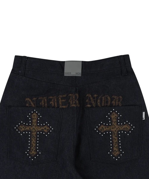 NIIER NOR/ニア ノア ローズバルーン デニムパンツ A'GEM/9 × .kom 『NIIER NOR/ニア ノア』 ROSE BALLOON DENIM