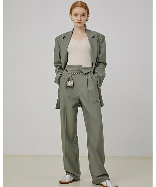 Fano Studios】Folded asymmetry waist suit trousers FQ21K029