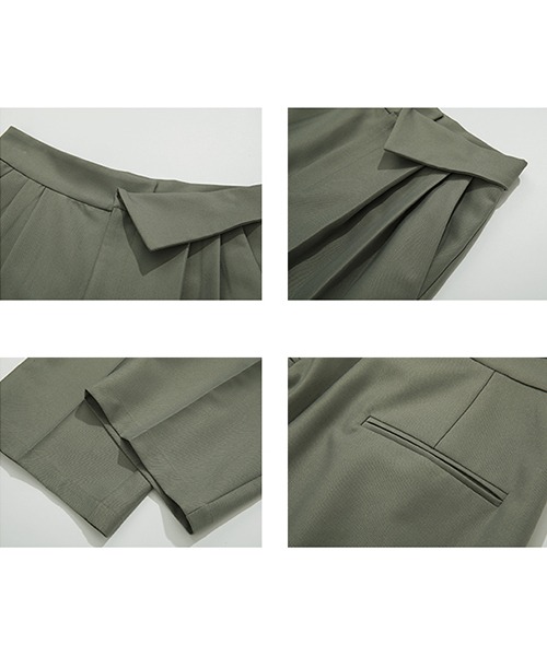 Fano Studios】Folded asymmetry waist suit trousers FQ21K029