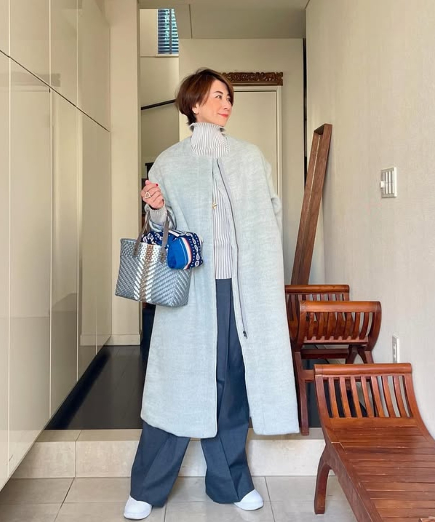 model：H166 着用サイズ：FREE