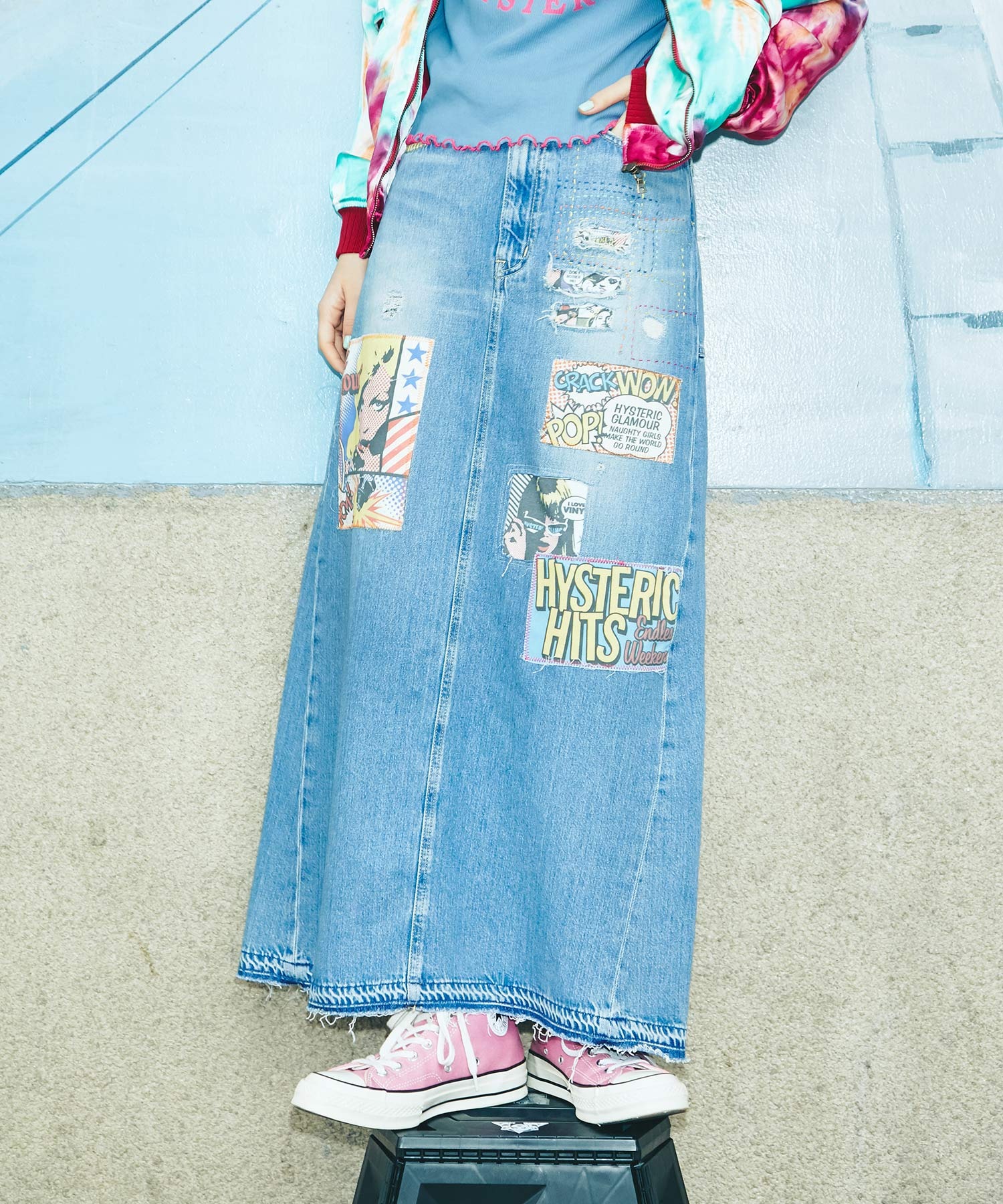 コラージュパッチリメイクマキシ丈デニムスカート Hysteric Glamour Women Hysteric Glamour Online Store ヒステリックグラマーオンラインストア