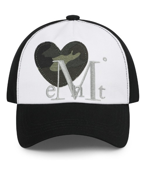 MUCENT シグニチャーハートパッチボールキャップ 黒 新品 A'GEM/9 × .kom 『MUCENT/ムセント』MUCENT SIGNATURE HEART PATCH