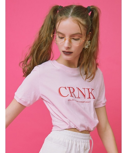 CRANK/クランク』BAND LOGO CROP T/ロゴプリントクロップド丈 半袖T