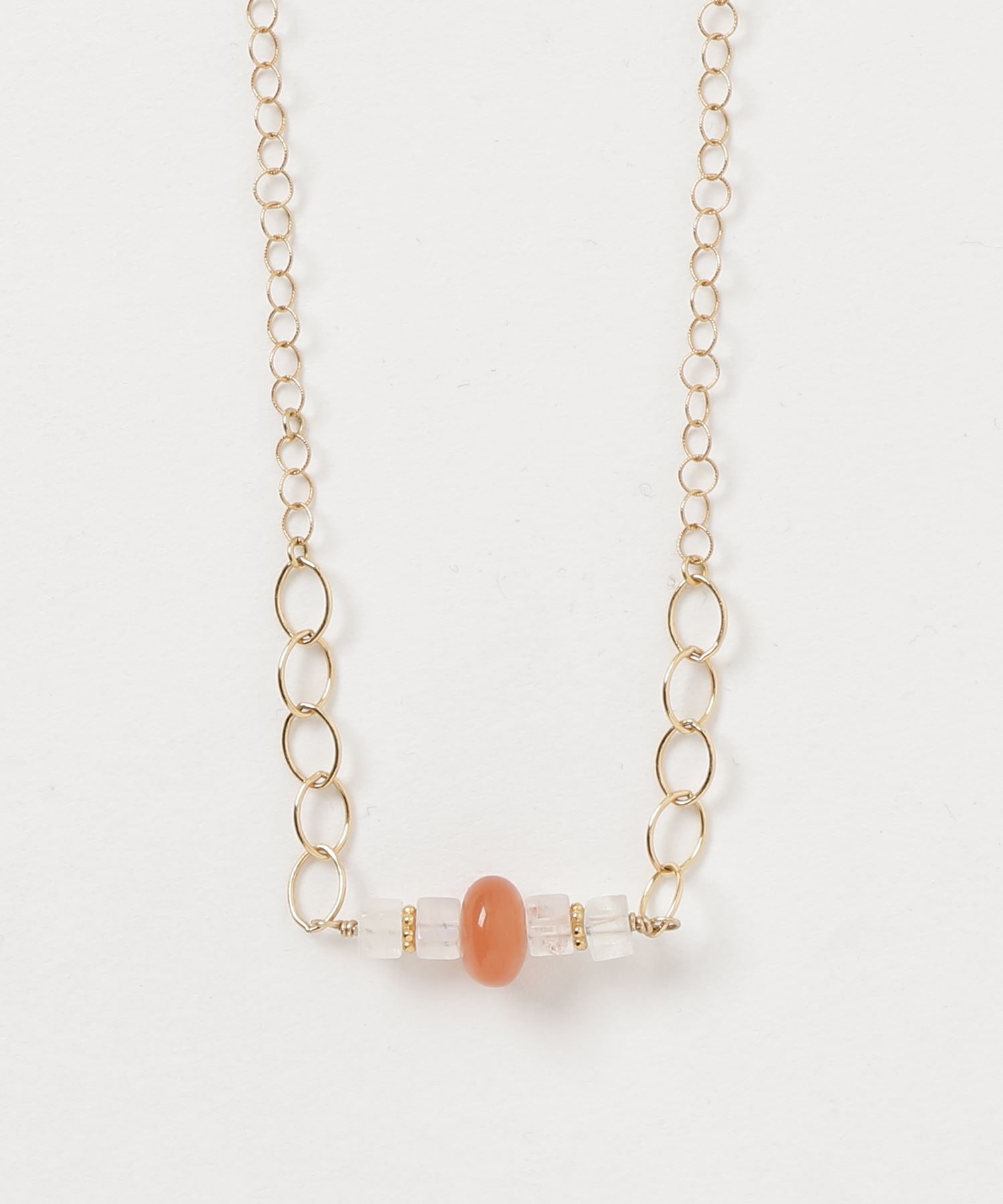 Serenite Jewelbox Peach Moonstone Long Necklace