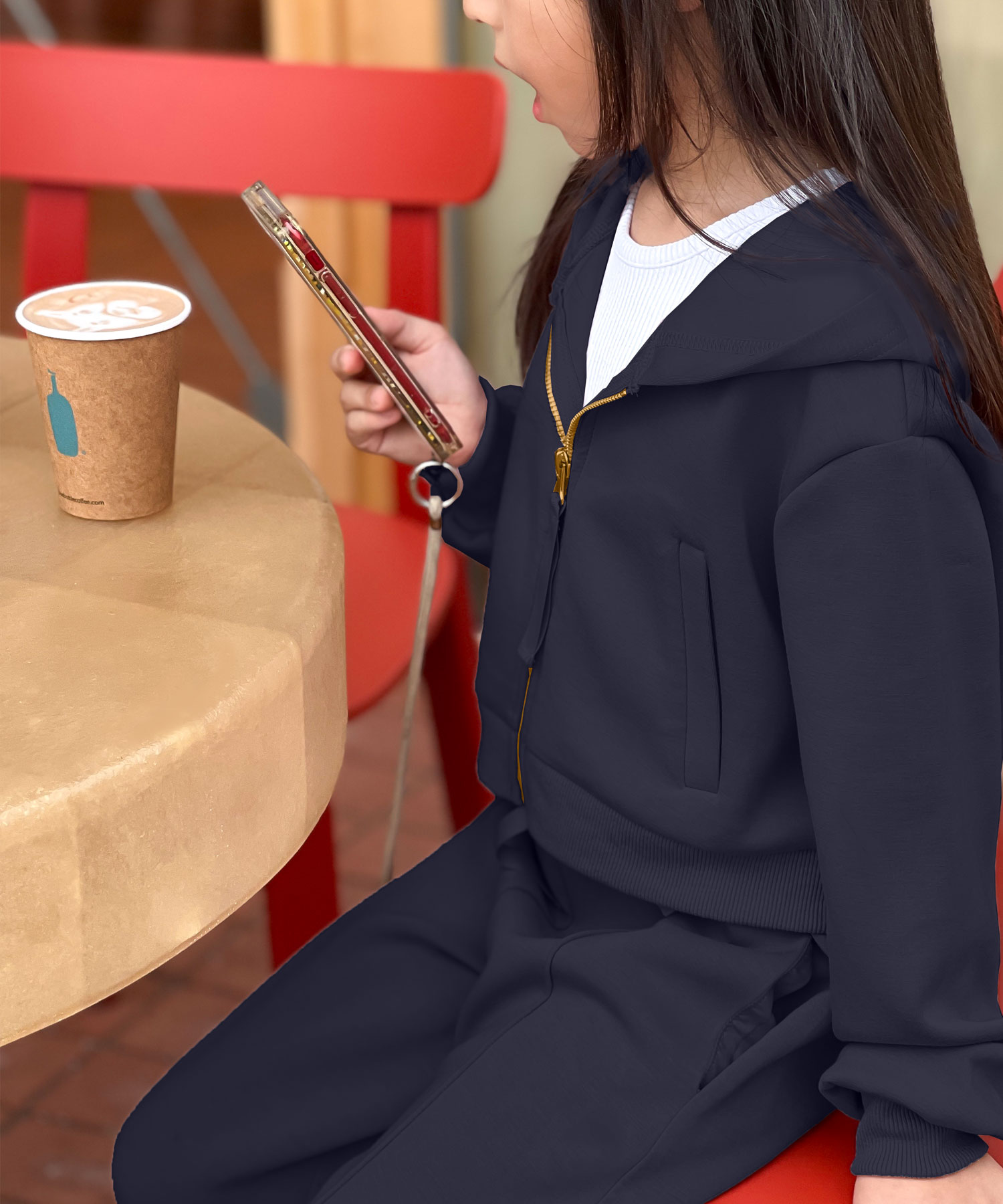 Yuumiさんコラボ — детский дабл джип шорт‑пакер (Kids double jeep short parka)