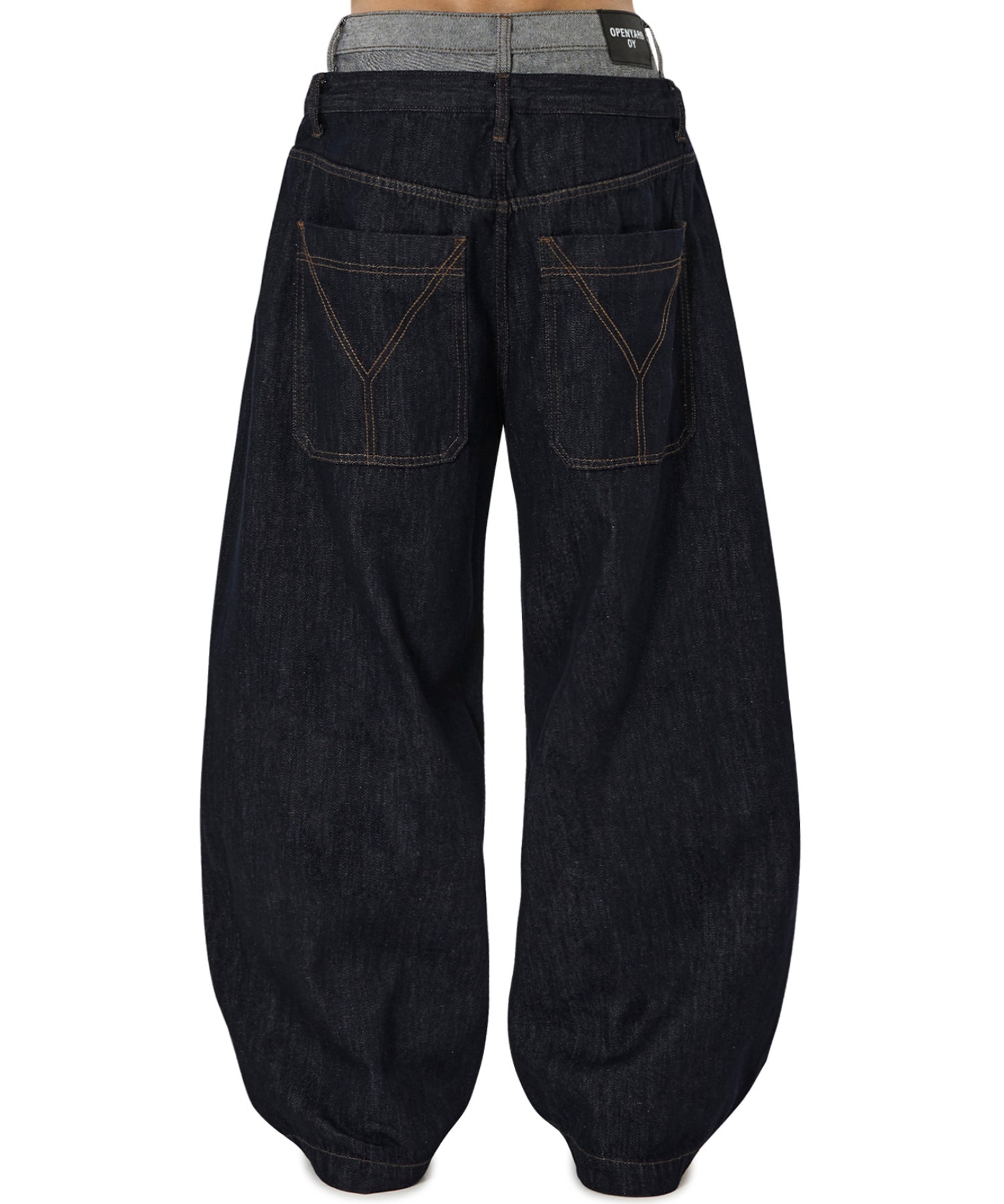 OY/オーワイ』LAYERED WAIST WIDE VOLUME PANTS/インディゴ