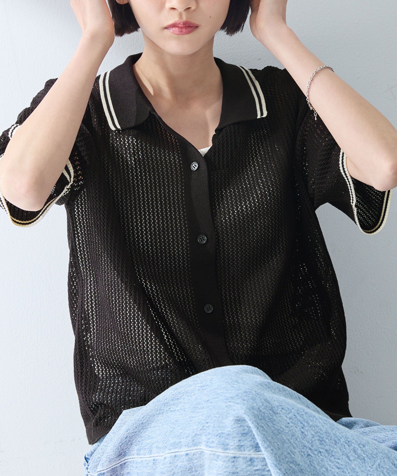 kolor ベージュ メッシュ ポロシャツ サイズ1 000000009174-10.jpg?size=l&w=