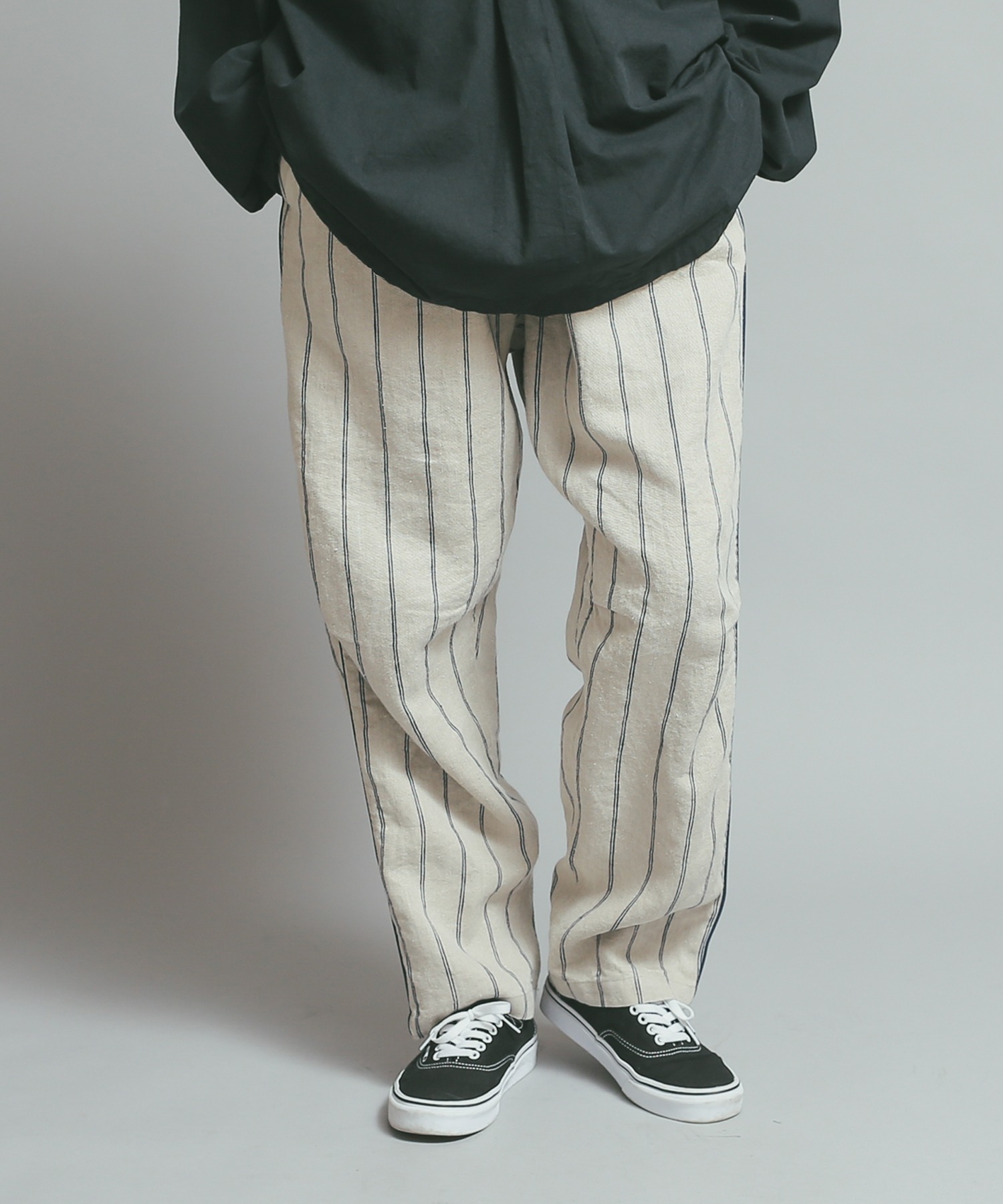 Hemp Stripe Easy Baseball Pants ワンタックベースボールパンツ Economlife Com