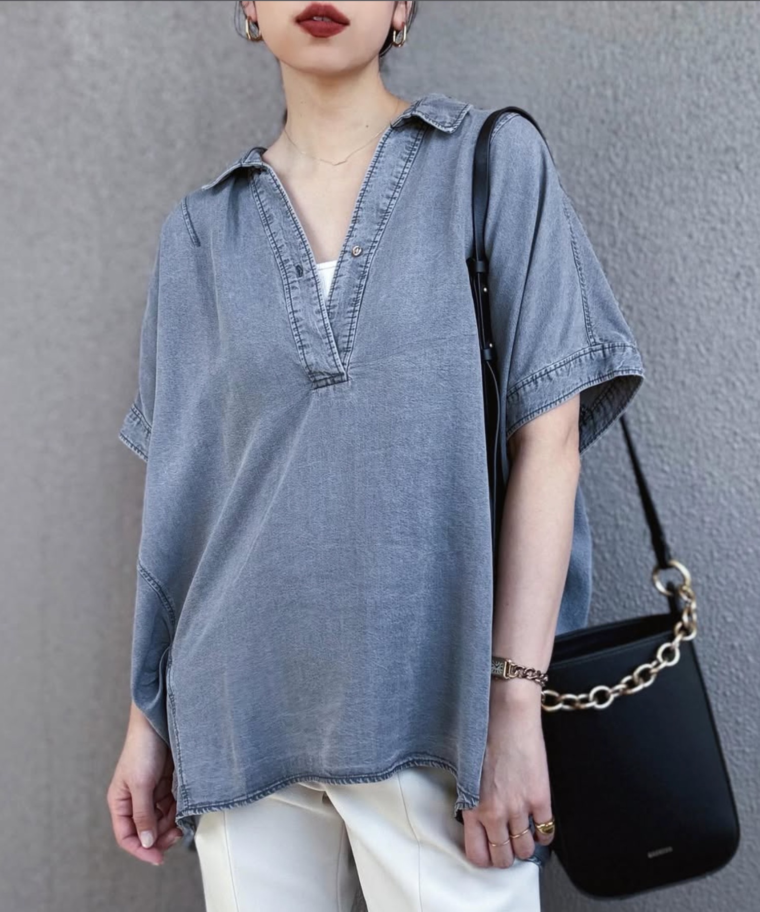 デニムバックコクーンスキッパーシャツ Emma Taylor│STYLEDOOR