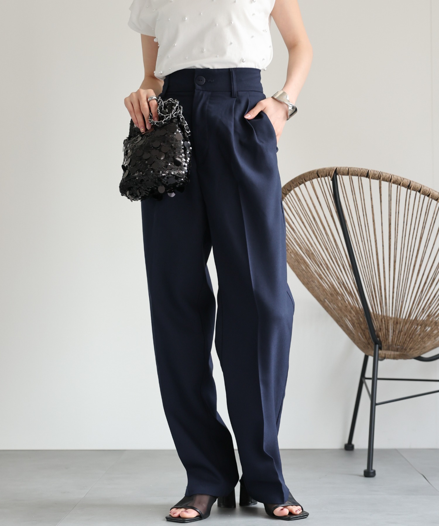 model：162cm 着用サイズ：L