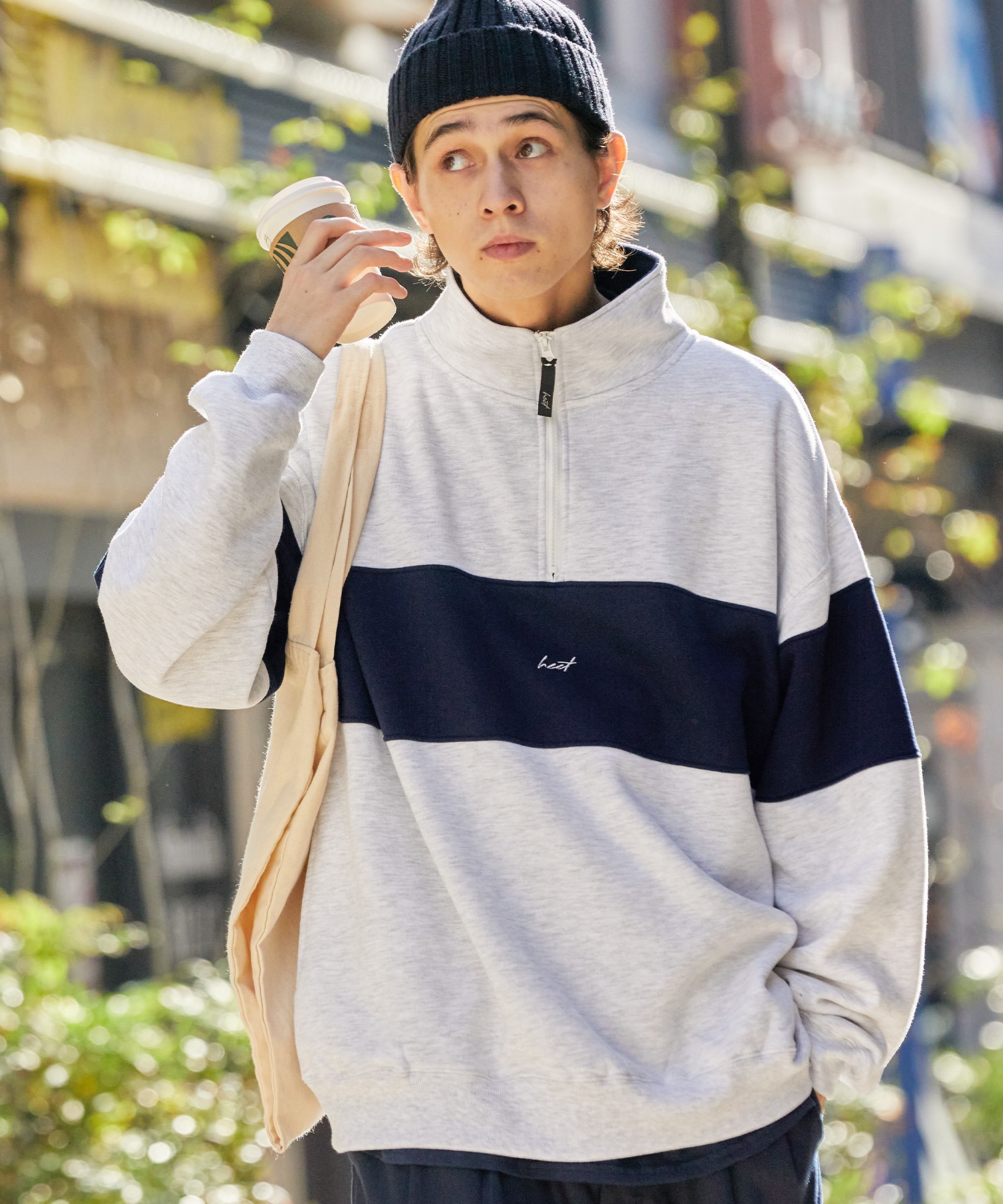 新品Halfzip Rib Knit  完売のチャコールグレー税込み15400円