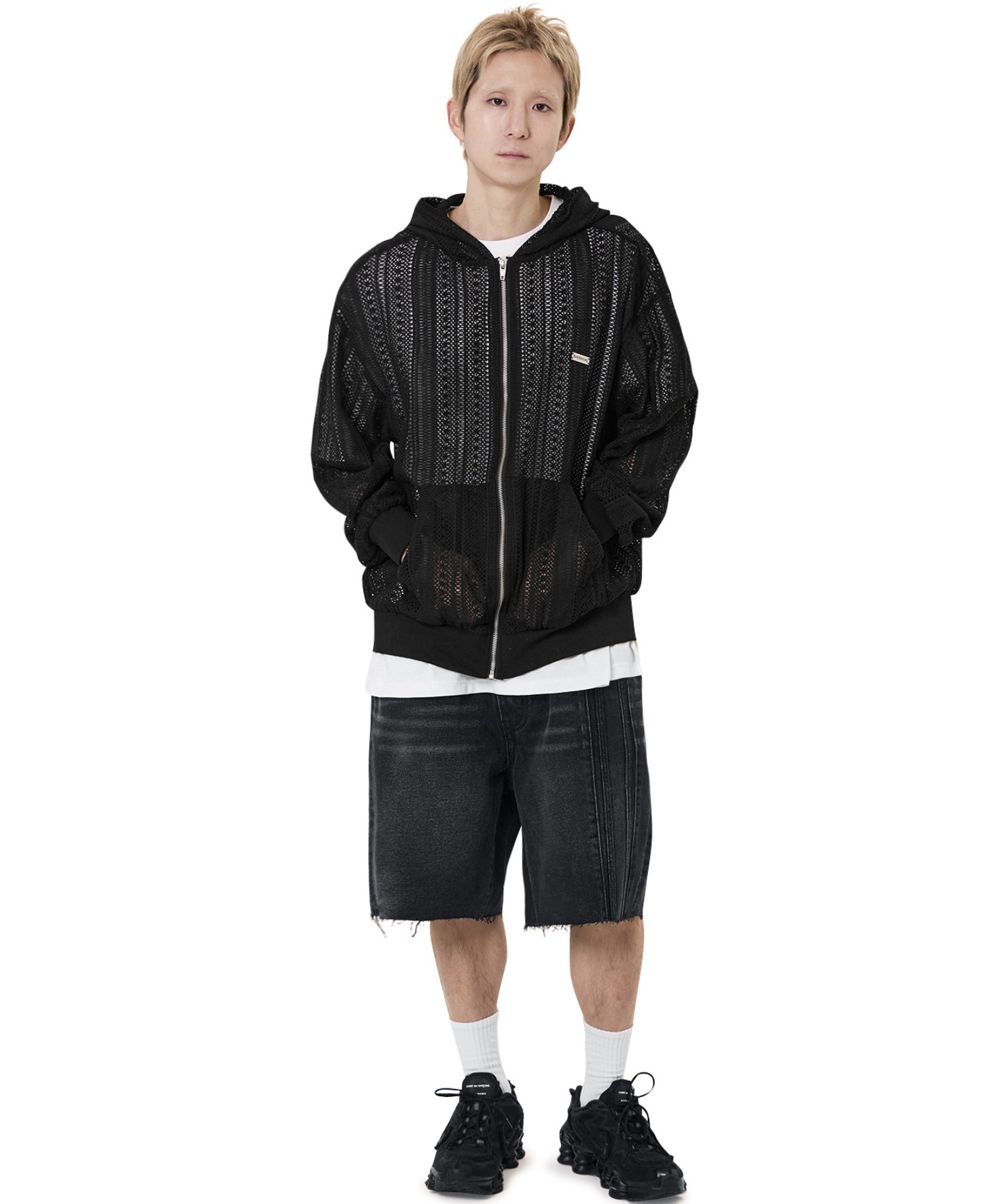 パーカー 「OY/オーワイ」 LOGO CROCHET HOODIE ZIP UP/ロゴクロシェフード付きシップアップパーカー レディース メンズ OY/オーワイ』 LOGO CROCHET HOODIE ZIP UP/ロゴクロシェフード