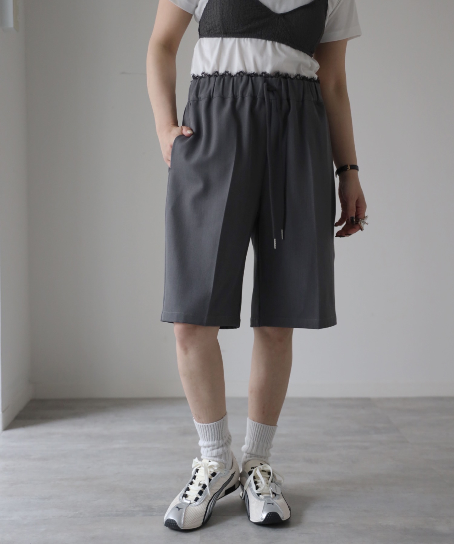 model：155cm. 着用サイズ：FREE