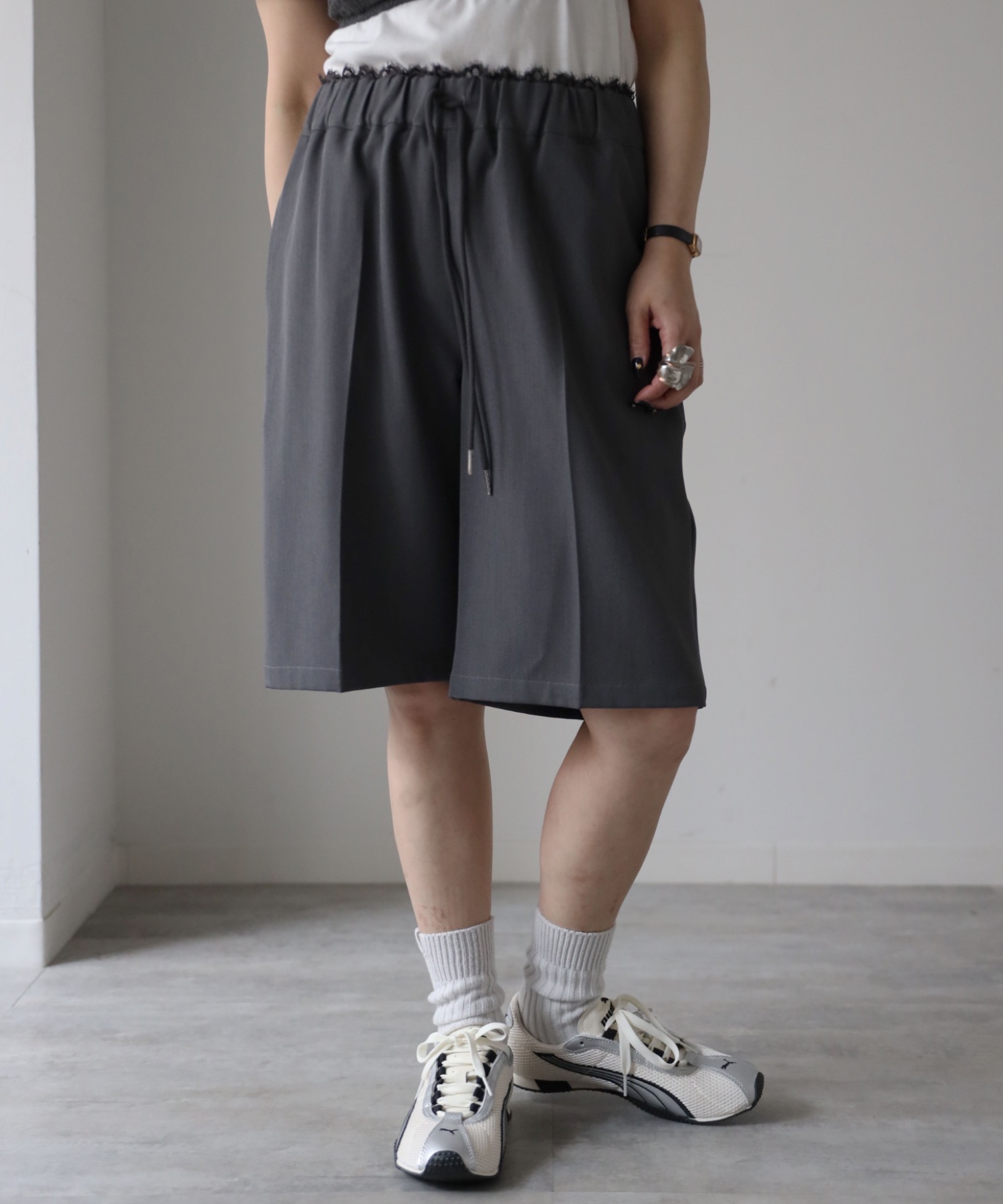 model：155cm. 着用サイズ：FREE