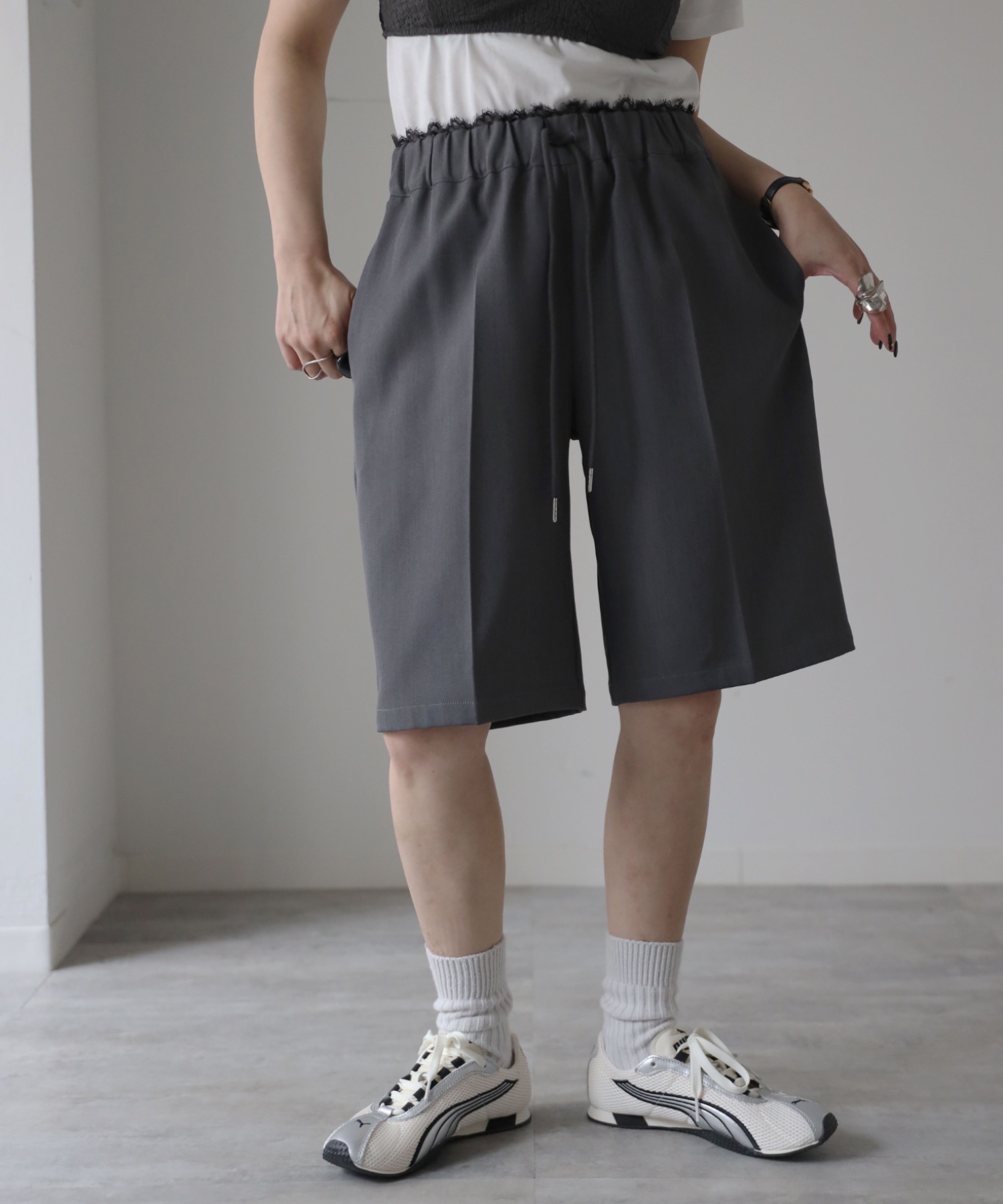 model：155cm. 着用サイズ：FREE