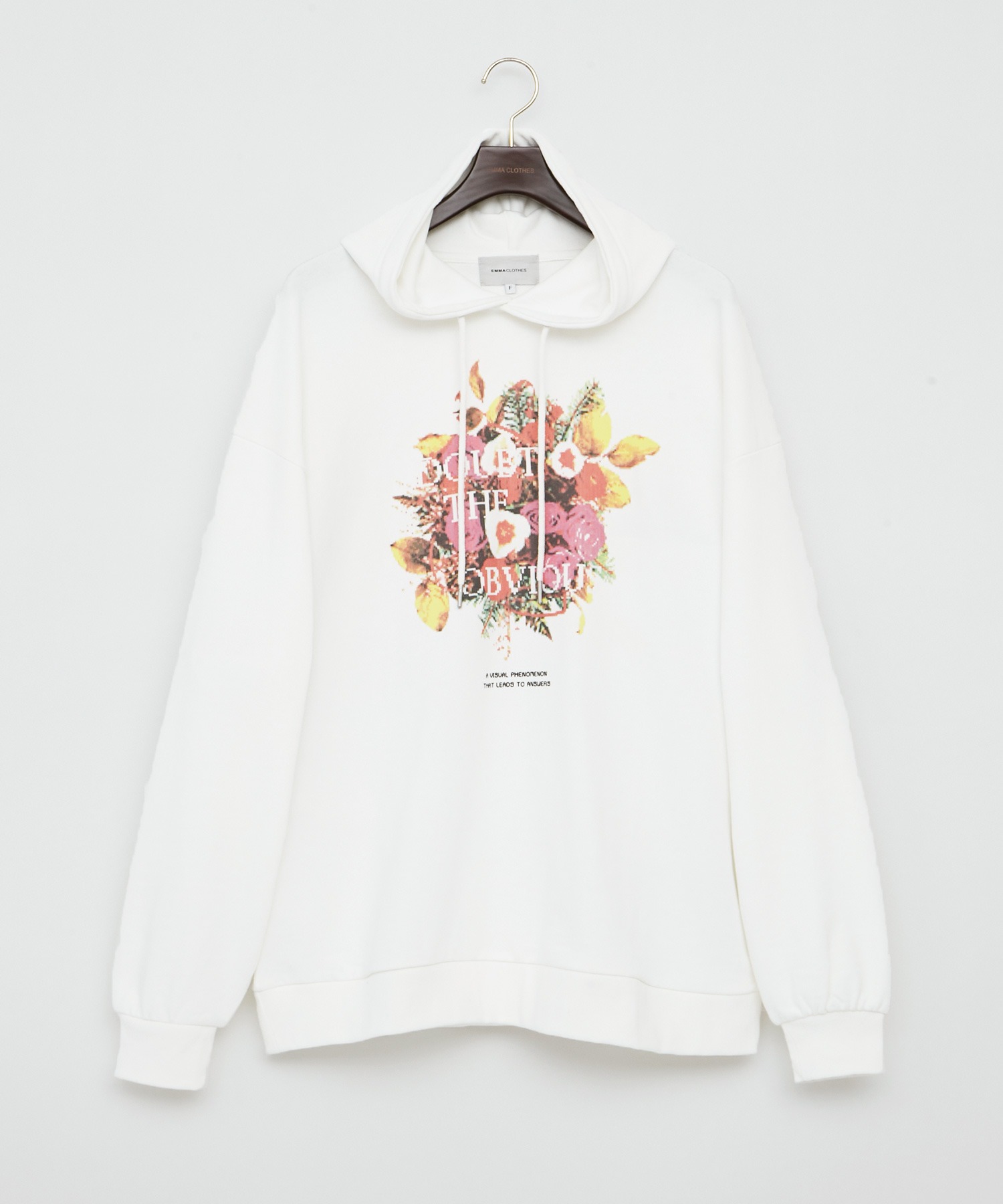 パーカー 8bit CLOTHES EMMA Flower Print オーバーサイズプルオーバーパーカー 裏毛 感謝の声続々！ Flower