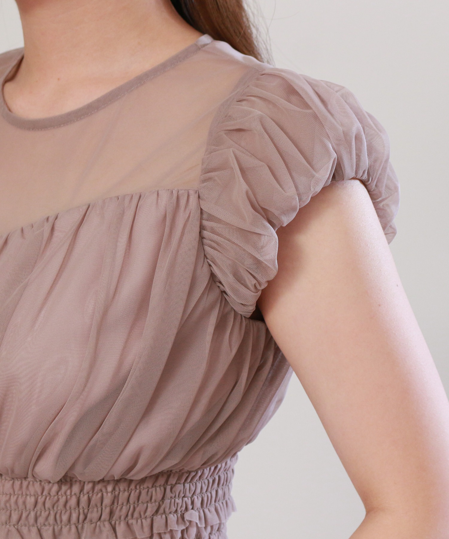 ウエストシャーリング チュールドレス