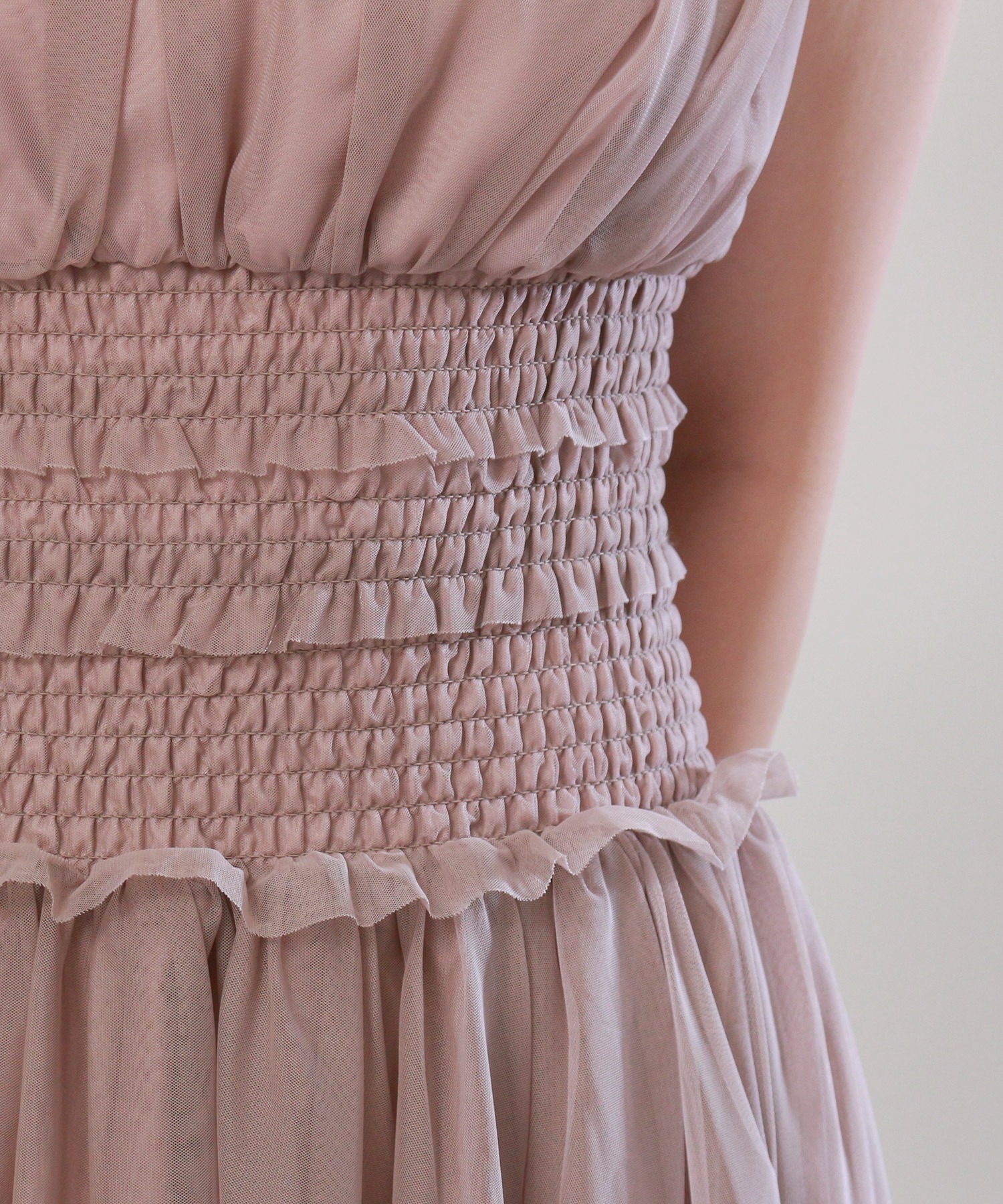 ウエストシャーリング チュールドレス