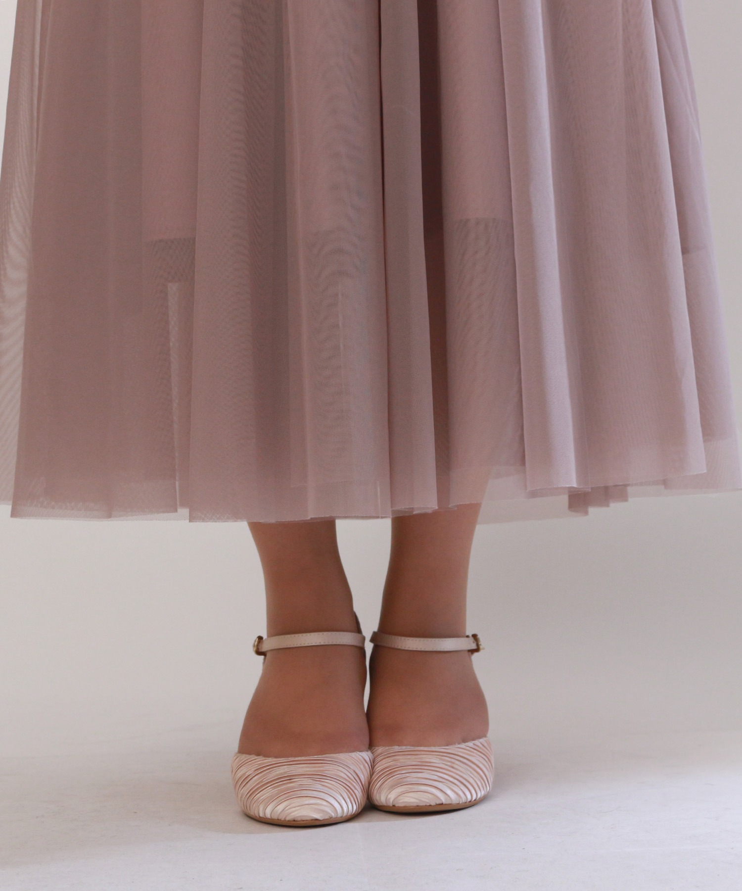 ウエストシャーリング チュールドレス