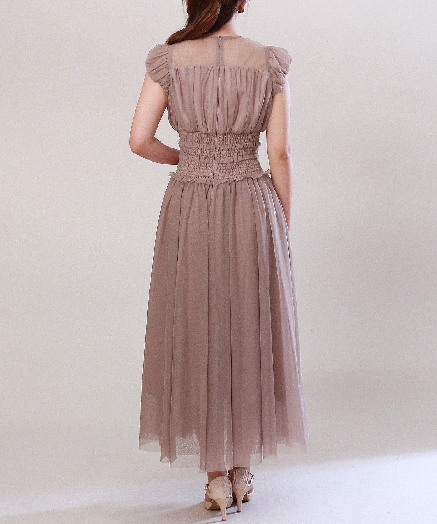 ウエストシャーリング チュールドレス