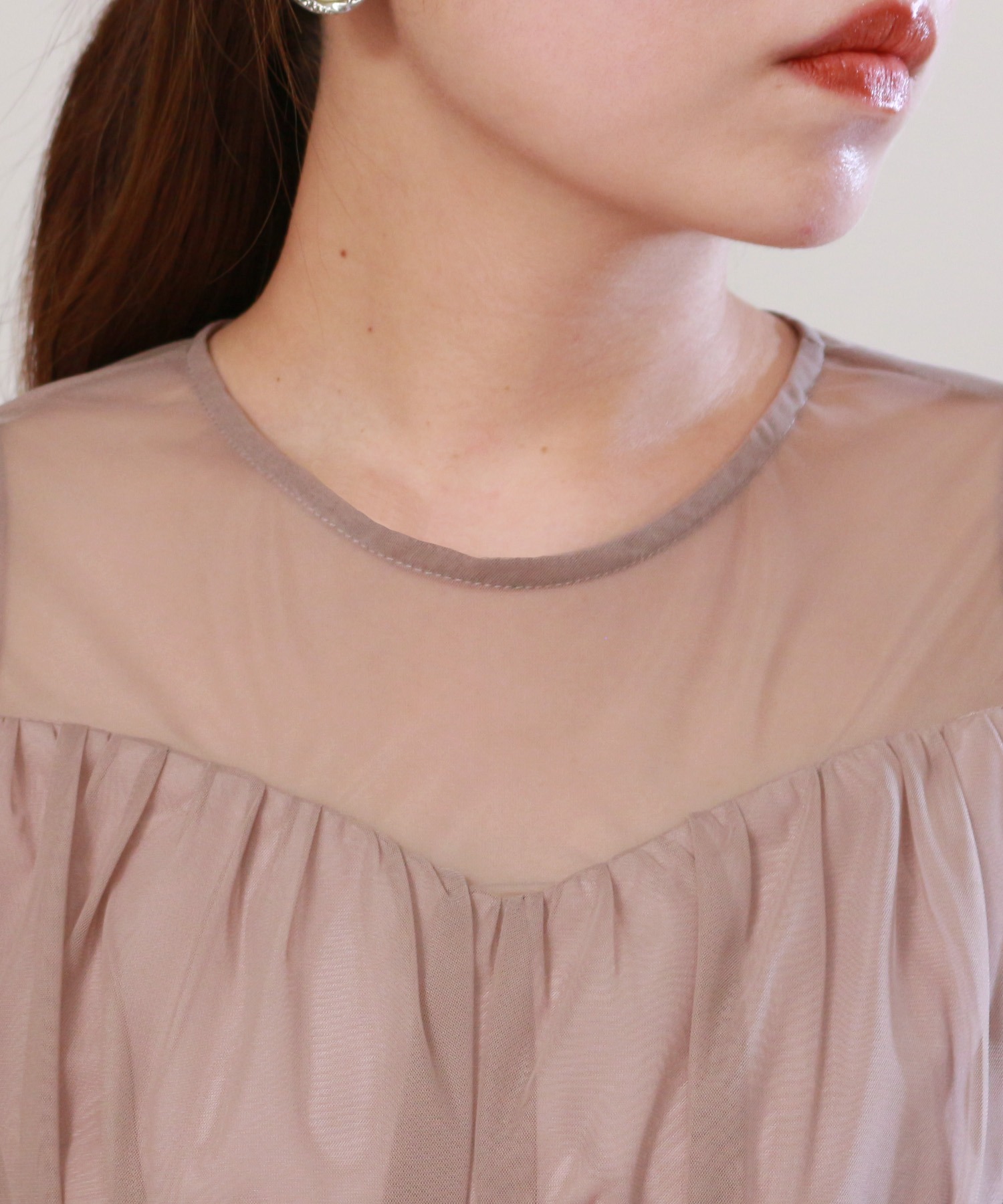 ウエストシャーリング チュールドレス