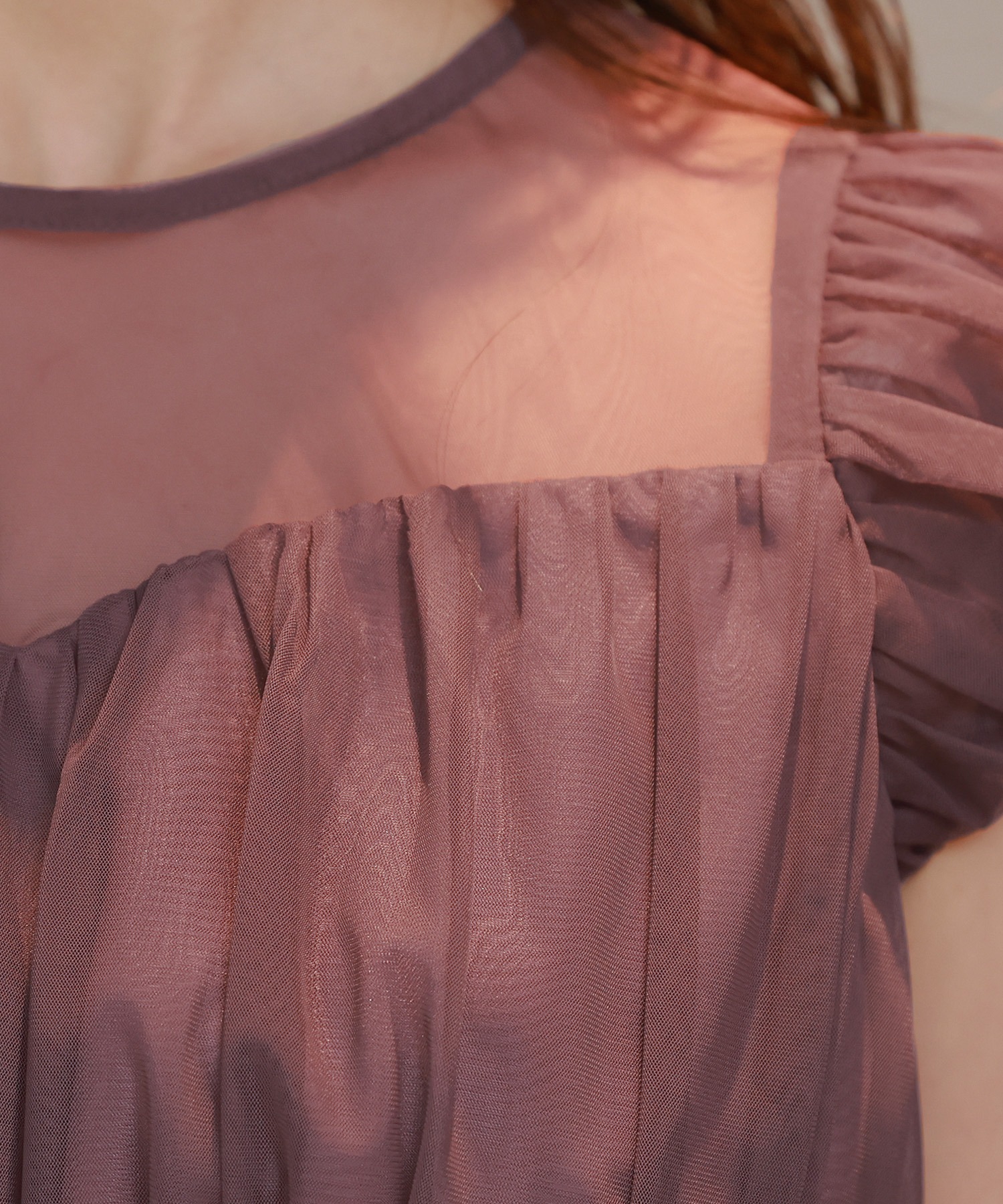 ウエストシャーリング チュールドレス