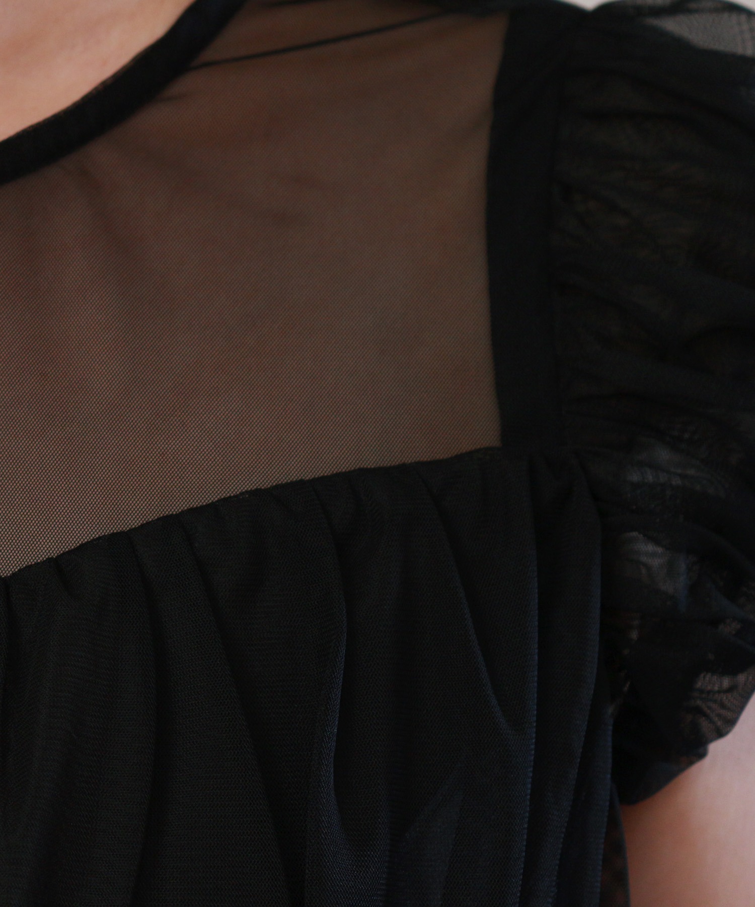 ウエストシャーリング チュールドレス