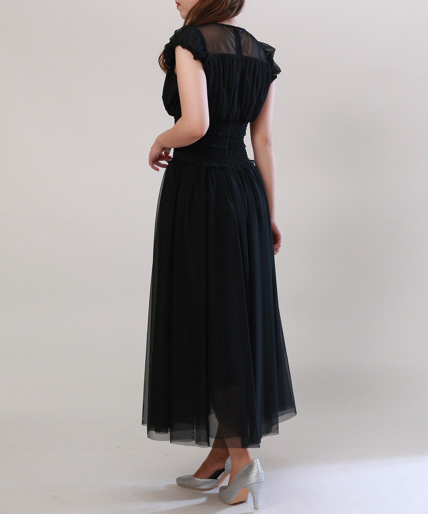 ウエストシャーリング チュールドレス