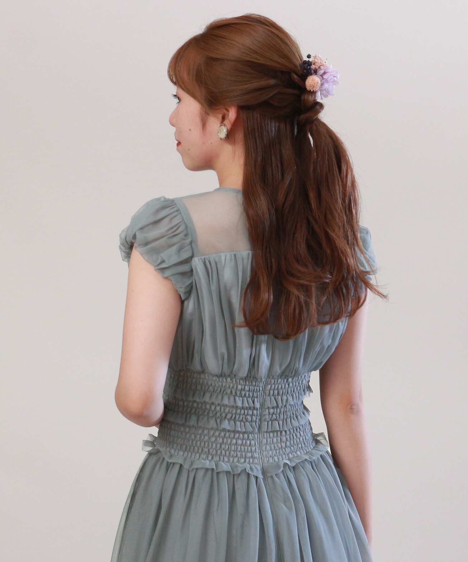 ウエストシャーリング チュールドレス