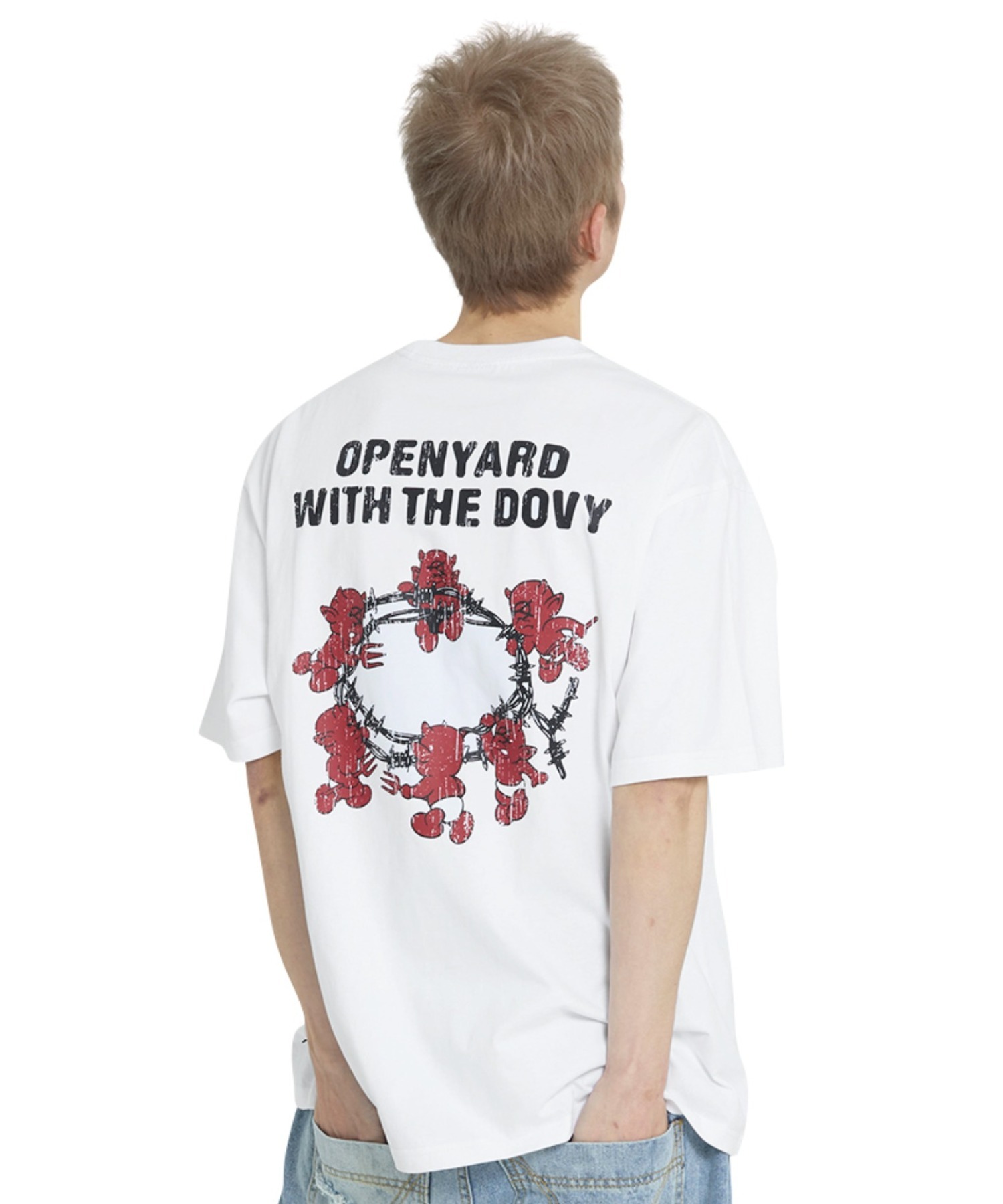 ★OY★ BARBED LOGO DOVY TEE - WHITE★正規品/韓国直送料込 OY/オーワイ』BARBED LOGO DOVY TEE/バーベッドロゴドリーティー