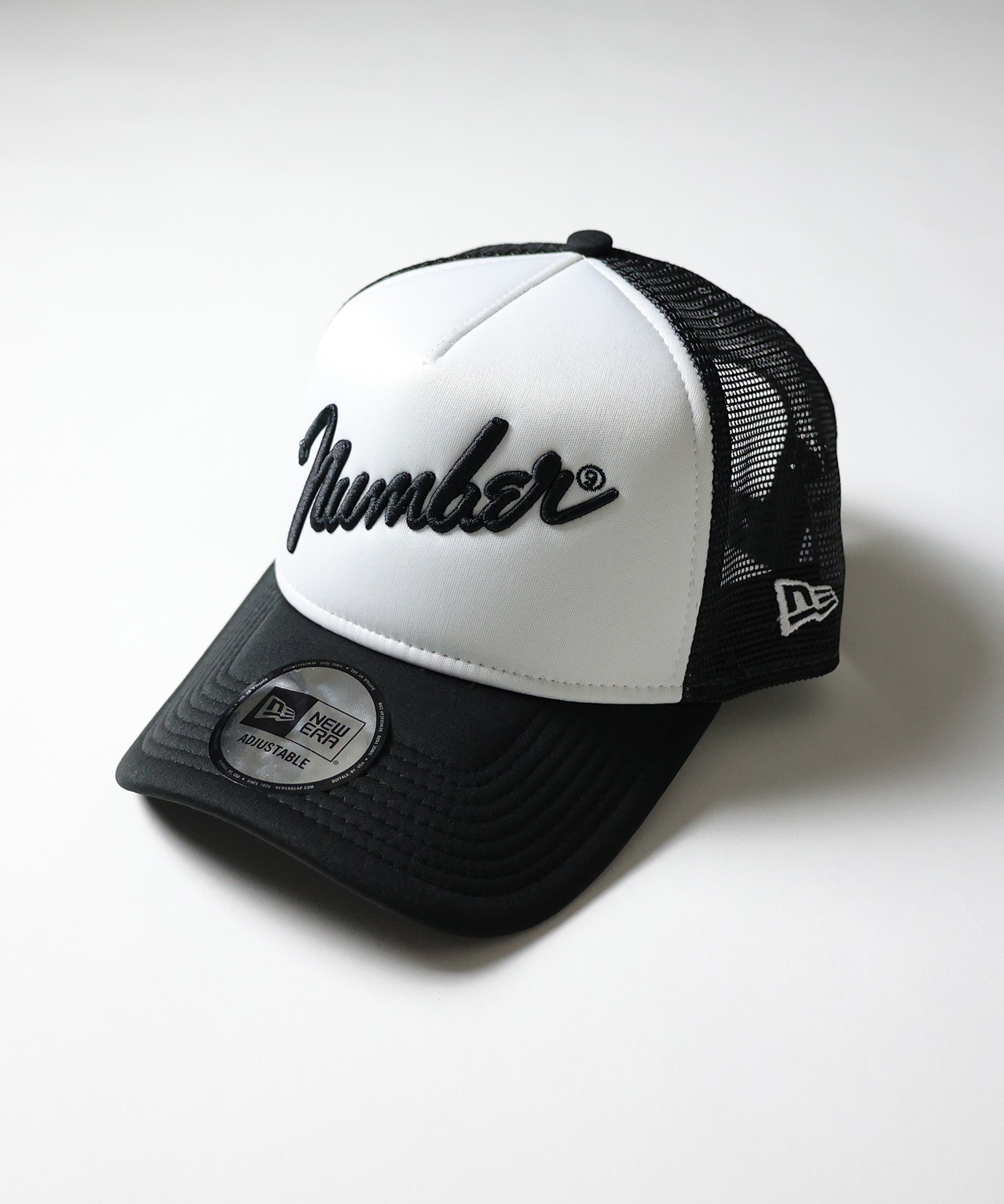 NUMBER (N)INE×NEW ERA / ナンバーナイン ニューエラ 9FORTYTM A-Frame Trucker_Tricot number⑨/ロゴ刺繍 メッシュキャップ
