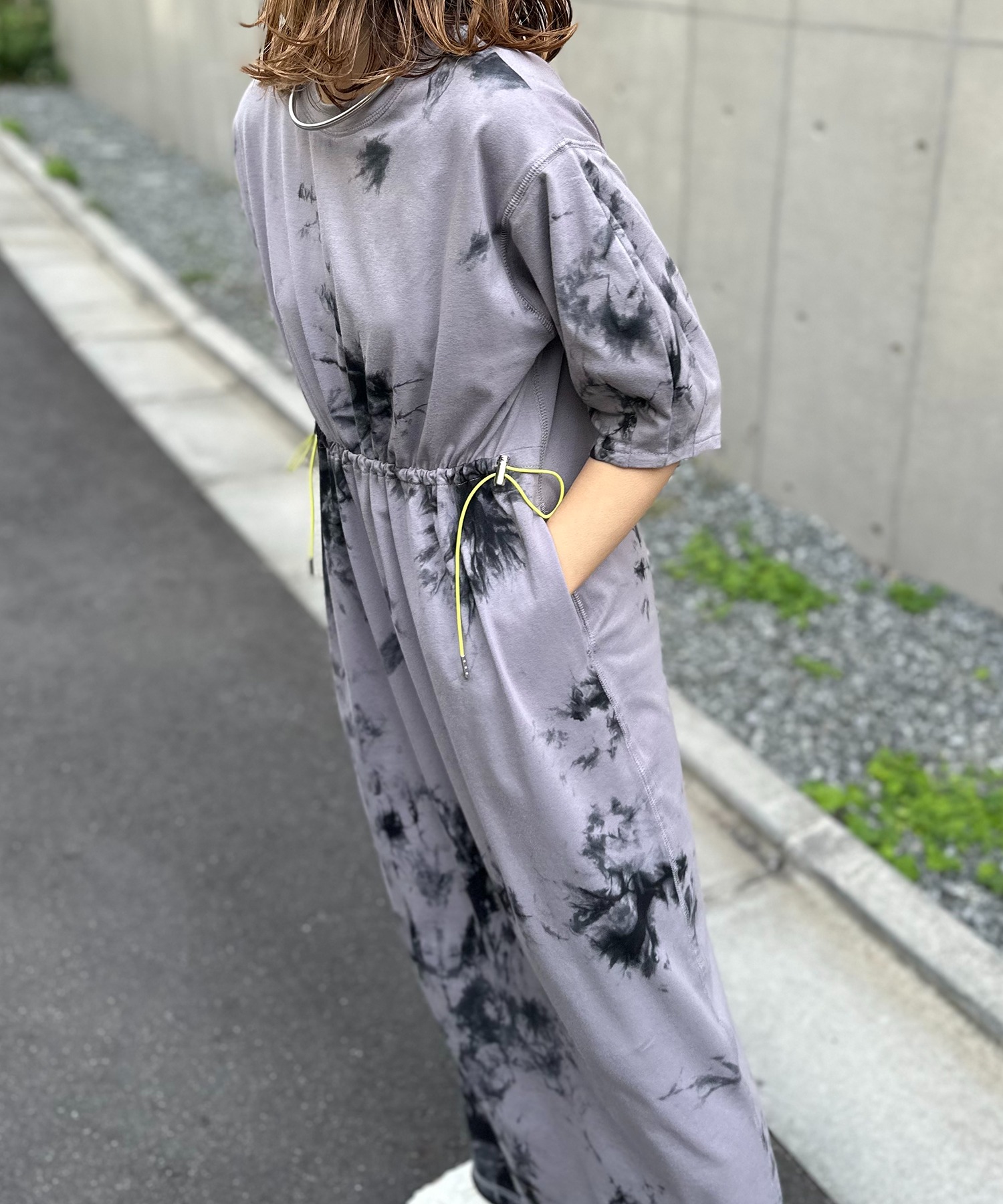 グレー系その他(配色ゴム：イエロー)
model:154cm 着用サイズ:FREE