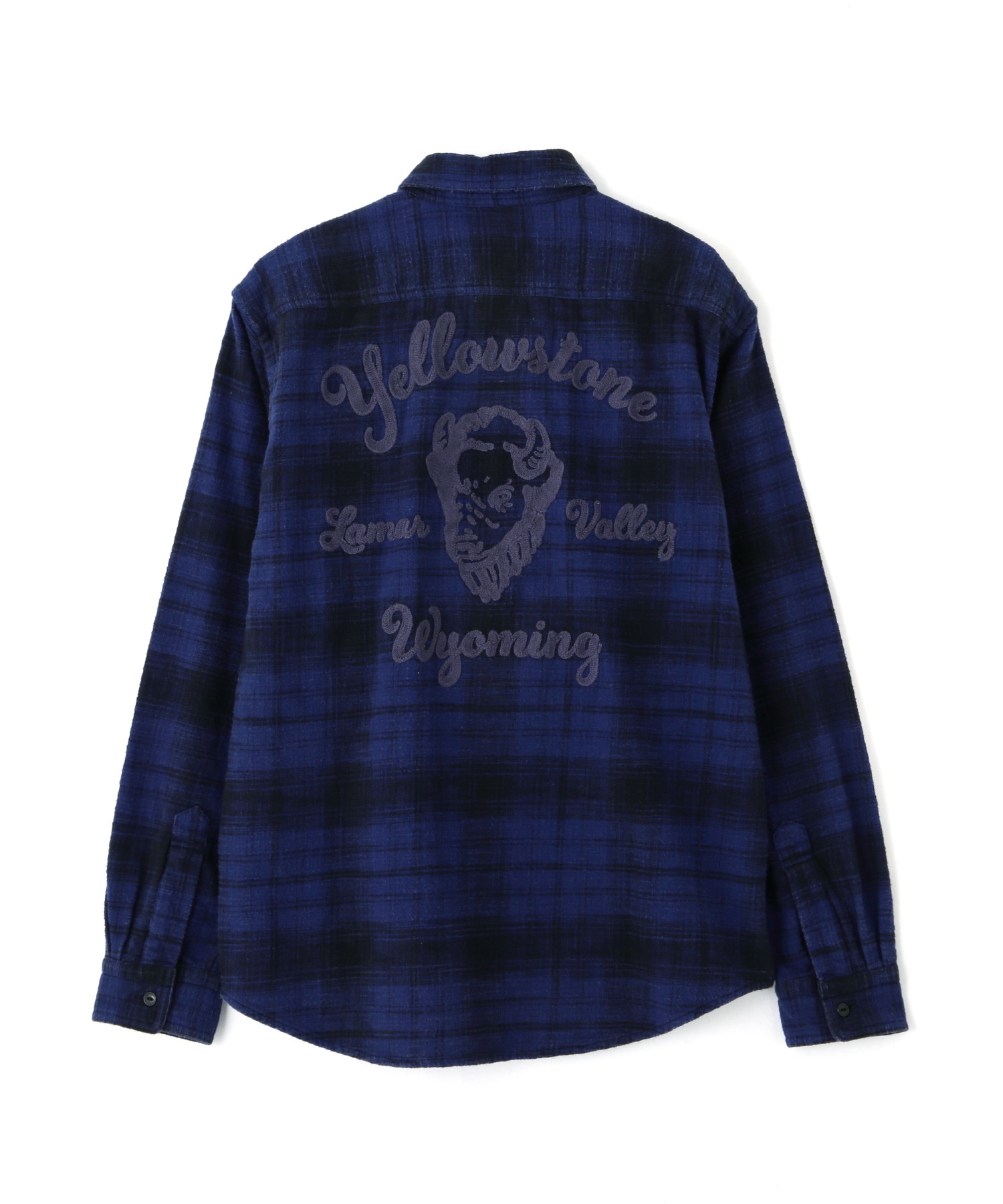 BLEACH WASHED NEP CHECK SHIRT "YELLOW STONE" / AVIREX — рубашка в клетку с эффектом отбеливания