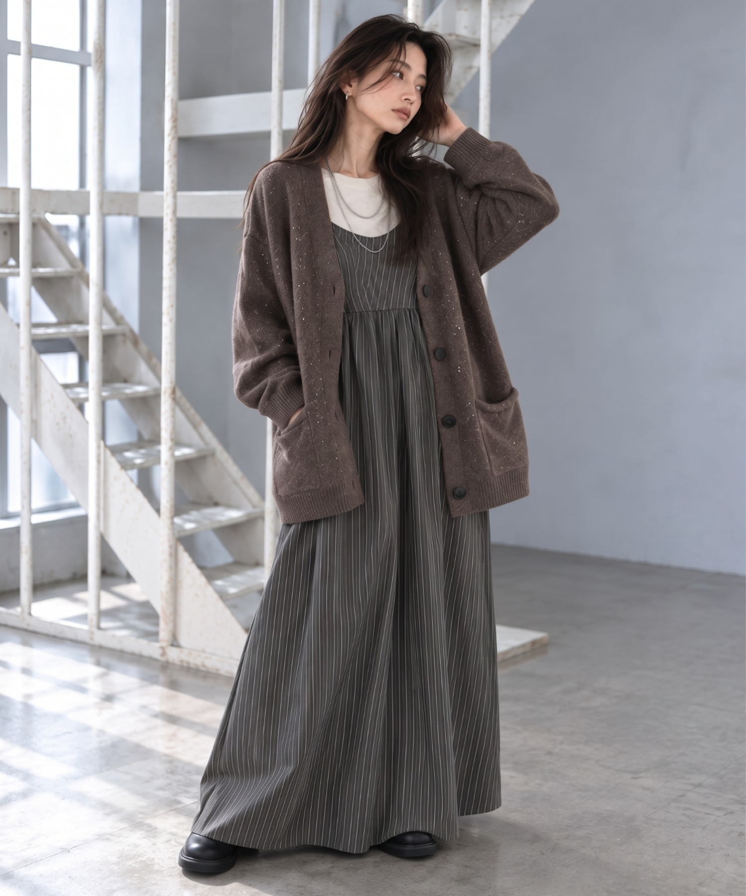 モデル身長：160cm
着用サイズ：FREE