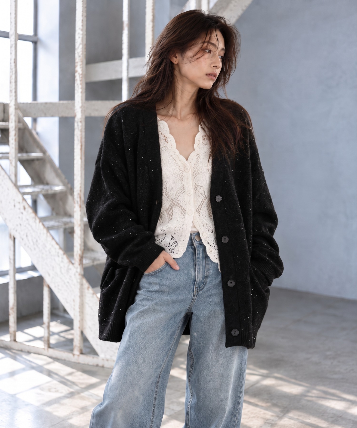 モデル身長：160cm
着用サイズ：FREE