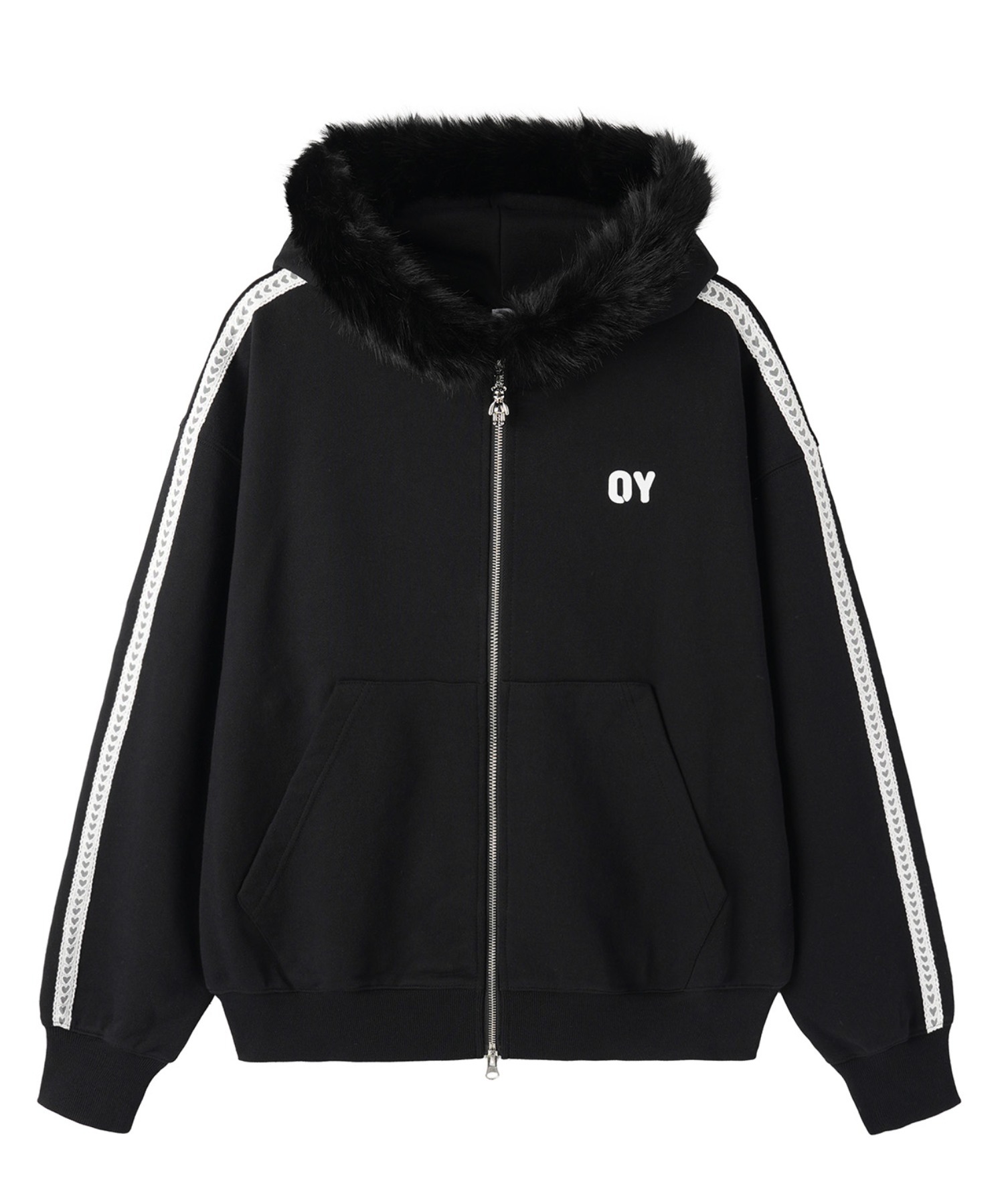 OY/オーワイ』LACE DOLLY FAUX FUR HOODIE ZIP UP/レースドリー ファー