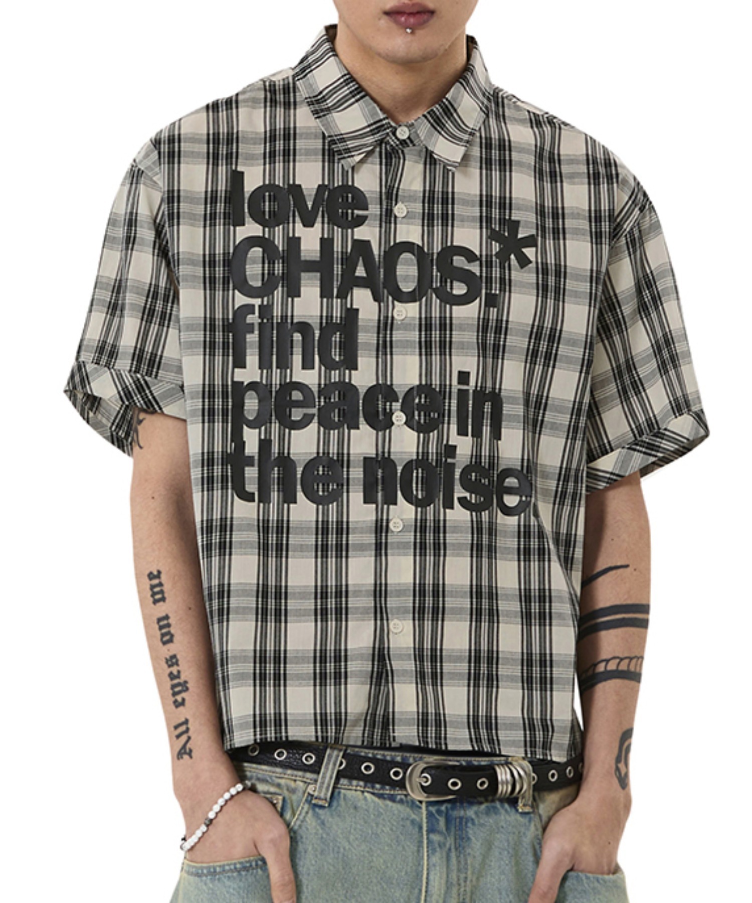 OY/オーワイ』LOVE CHAOS CHECK S/S SHIRT/ラブカオスチェックシャツ