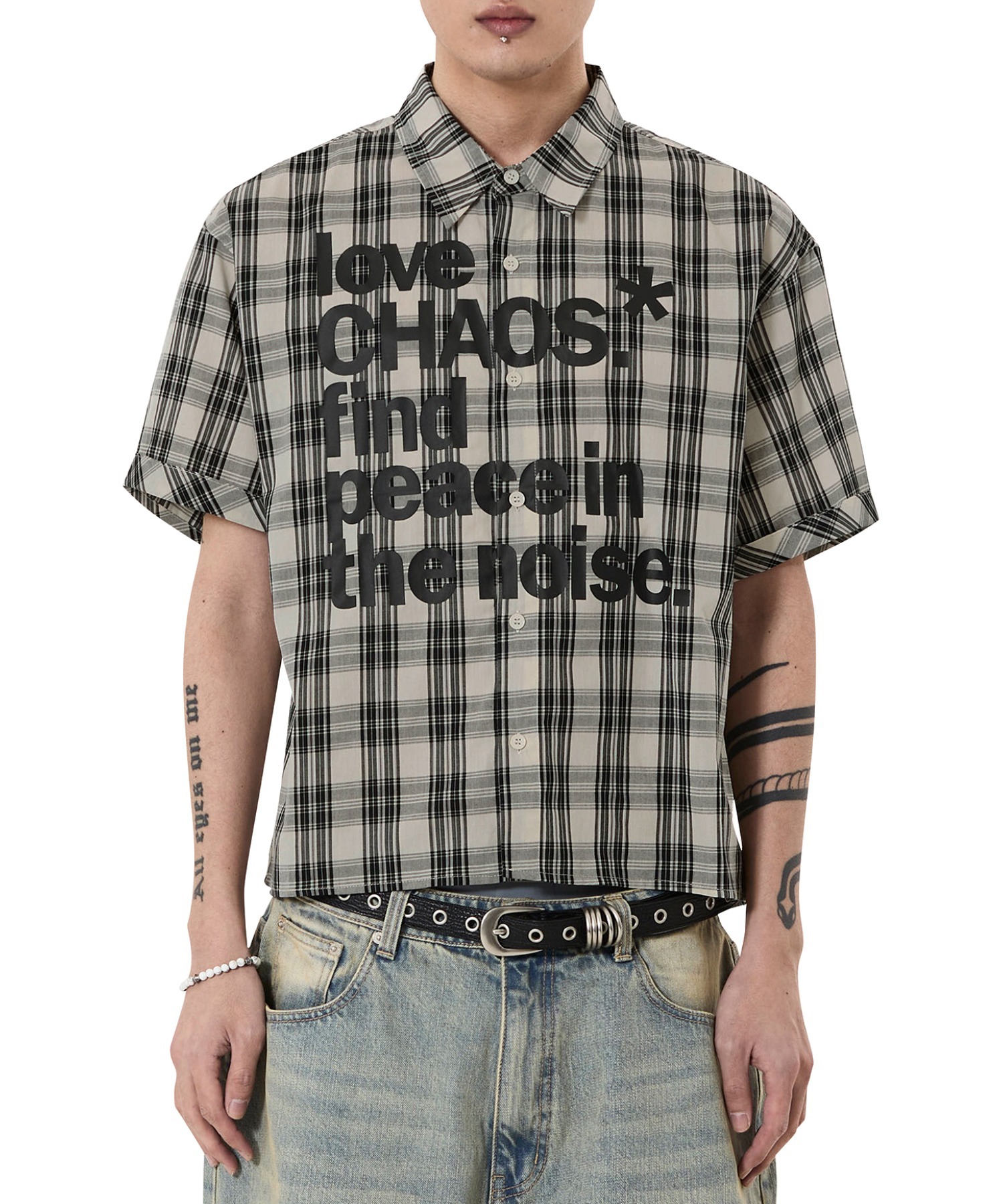 ♡オーダーページ♡【①ハートチェック】 OY/オーワイ』LOVE CHAOS CHECK S/S SHIRT/ラブカオスチェックシャツ