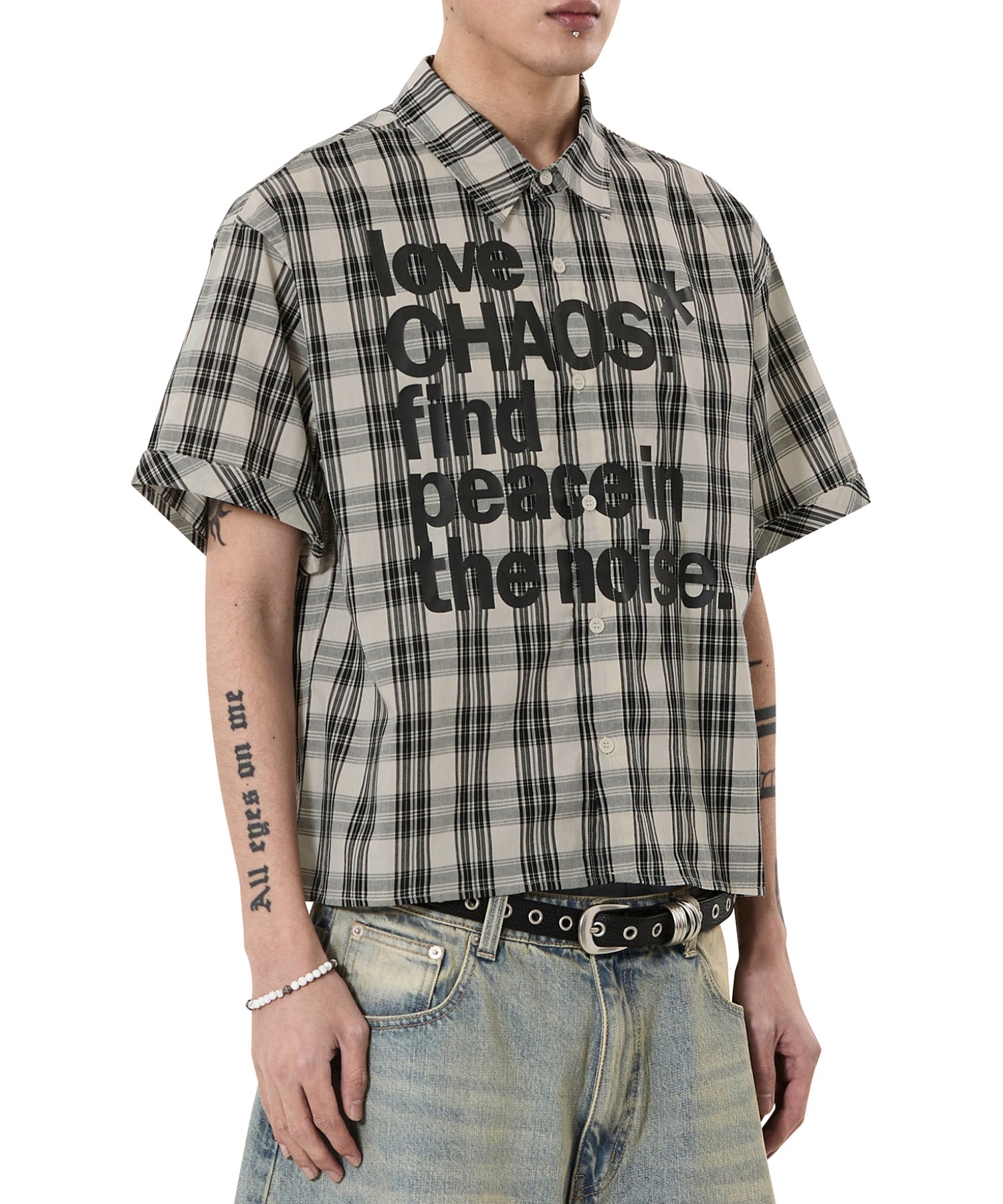 OY/オーワイ』LOVE CHAOS CHECK S/S SHIRT/ラブカオスチェックシャツ